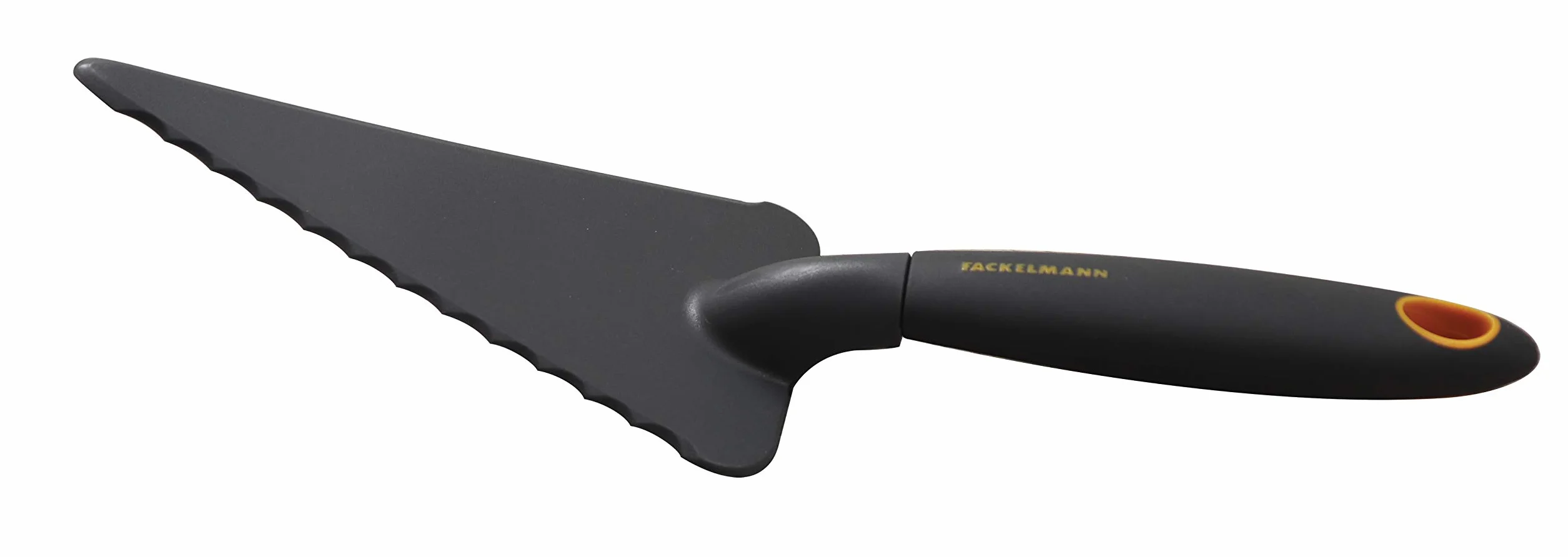 Paletta taglia e servi multiuso in nylon con manico in soft grip, 29 x 7,8 x 5,2 cm, Soft Collection, (colore: nero e arancione), quantità:1 pezzo.