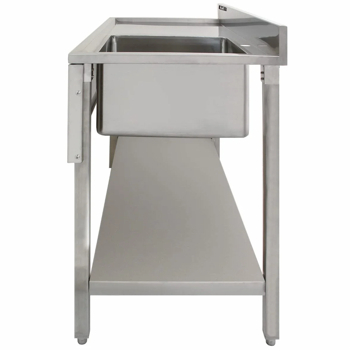Lavello per ristorazione in acciaio inox cucina commerciale ristorante bar utility 90x120x60cm scolapiatti a sinistra a libero posizionamento ripiano inferiore regolabile Drenaggio a Sinistra