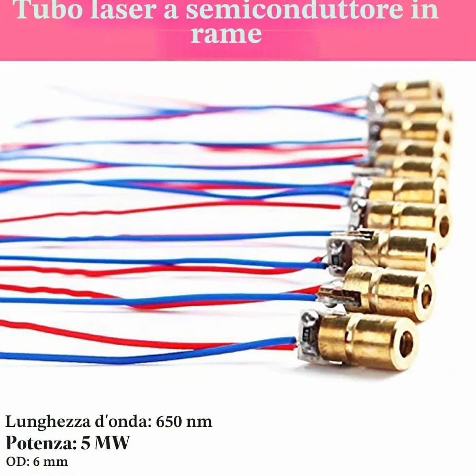 CESFONJER 15 PCS Diodo Laser Head | mini moduli a diodi laser a 1 punto da 650 nm, 5 mW, 3V per la prototipazione di Arduino Raspberry Pi