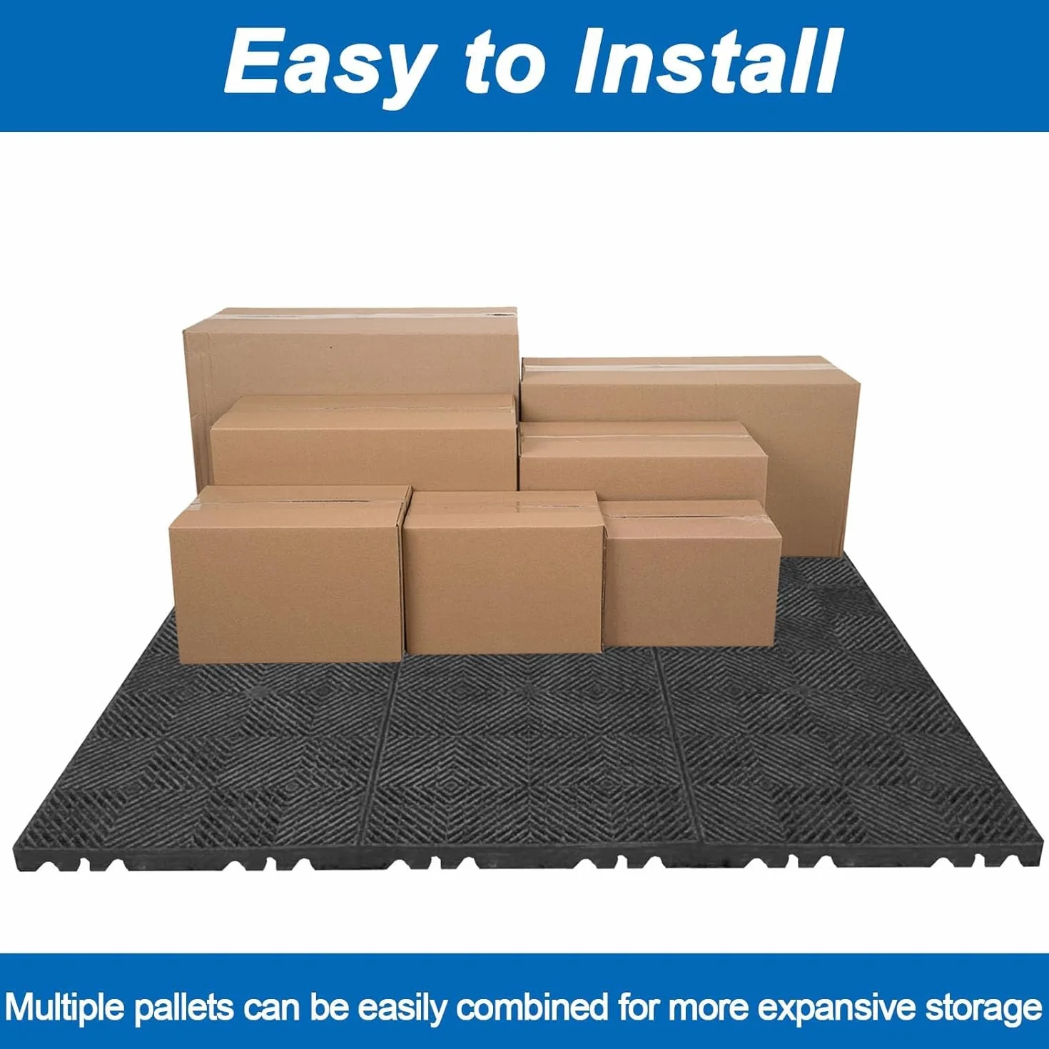 4 pezzi Pallet in plastica leggero, 60x30 cm Pallet resistente all'umidità con griglia di ventilazione, per garage, cucina, cantina