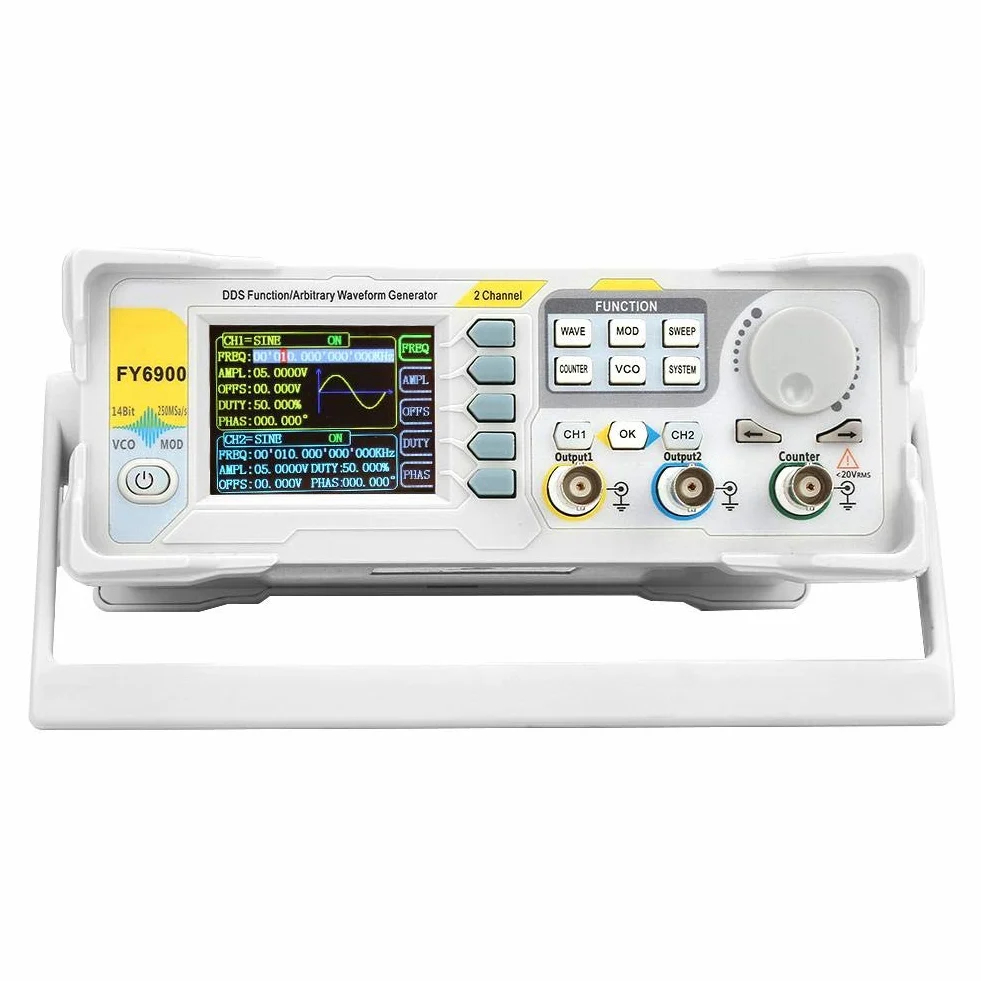 Generatore di segnali FY6900-60M 60 MHz 2,4" TFT DDS multifunzione contatore frequenza modulazione AM/PM/ASK/FSK/PSK