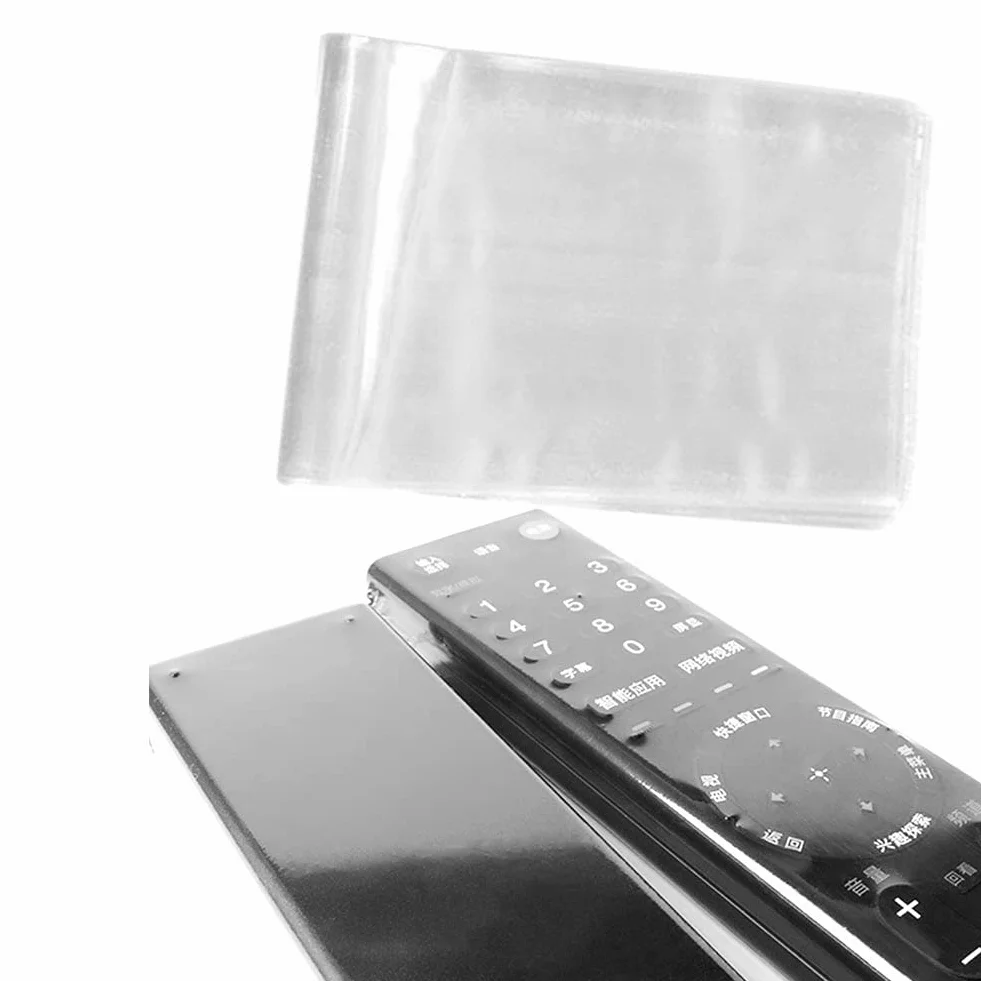 10 sacchetti termoretraibili per telecomando TV, in PVC trasparente, pellicola protettiva universale termorestringente per aria condizionata, video e TV (dimensioni: 8 x 25 cm)