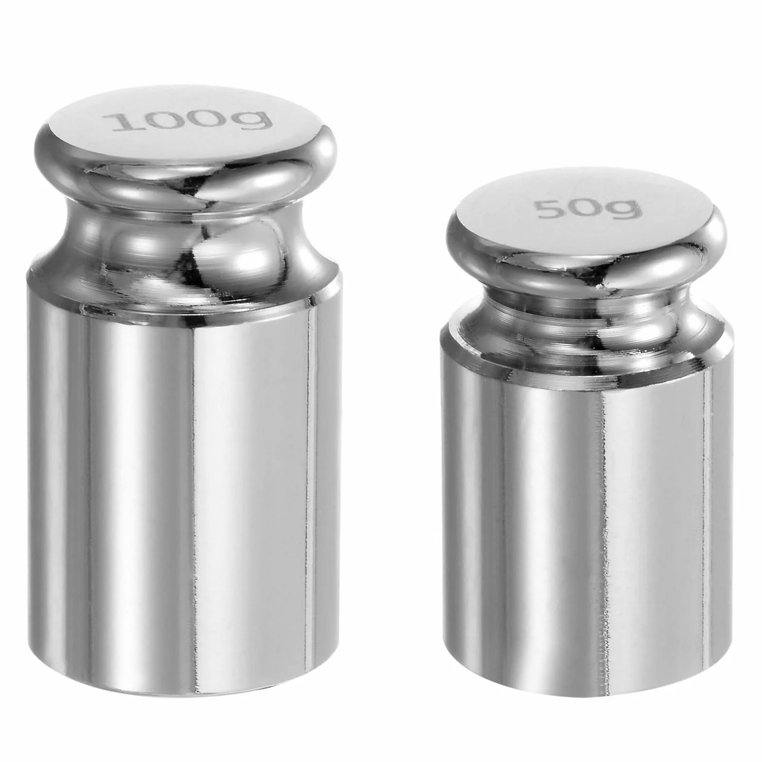 QUARKZMAN 2pz Set di Pesi di Calibrazione 50g 100g M1 Acciaio Cromato di Precisione per Bilance Digitali