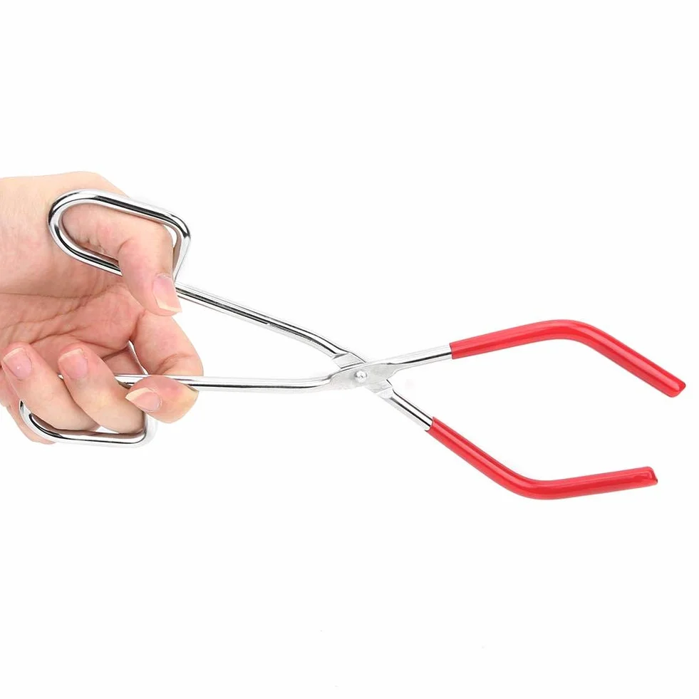 2 PCS Laboratorio Tazza Becher Clip Pinze Strumento Acciaio Boccetta Beaker Clip Pinze per becher chimico Strumento didattico, Accessorio morsetto per chimica per laboratorio Alta lucidatura