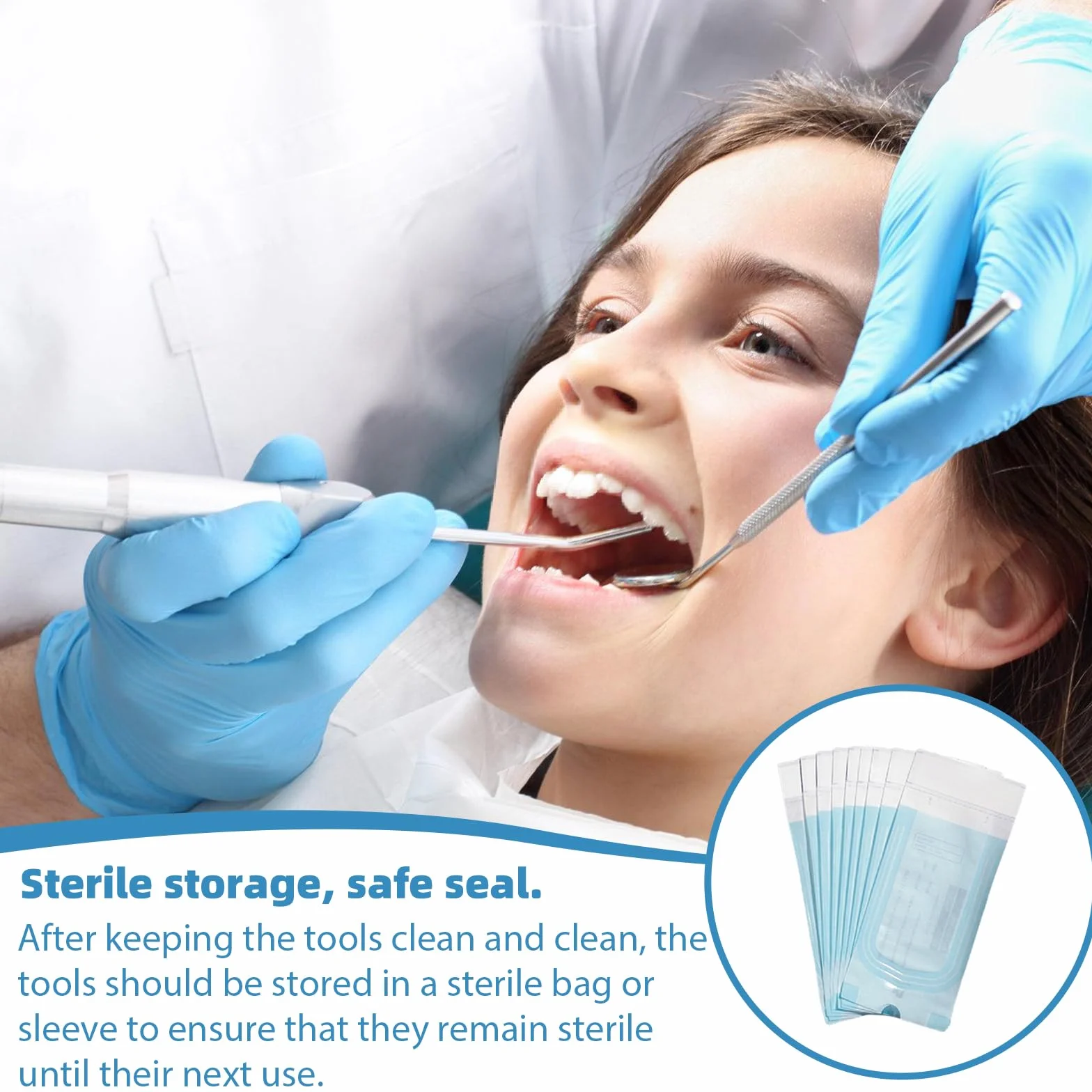 400 sacchetti per sterilizzazione, 90 mm x 260 mm, autoadesivi, sacchetti sterilizzatori usa e getta per strumenti di pulizia (400)