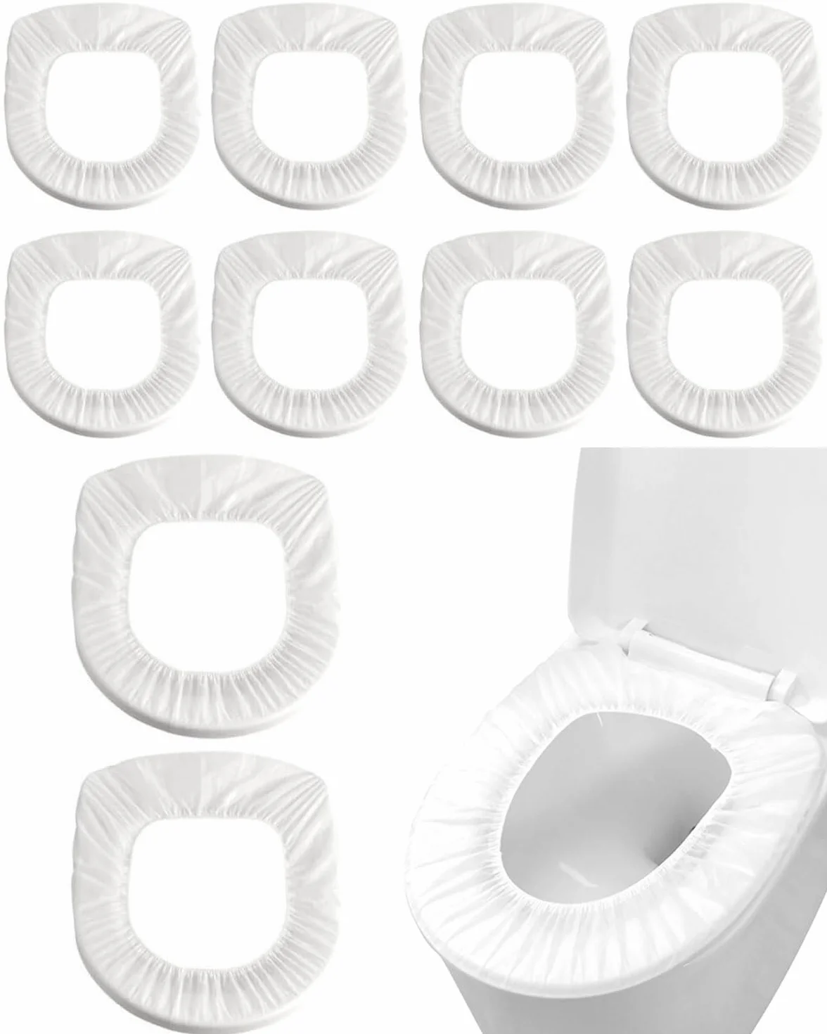 Copriwater USA e Getta Biodegradabili Impermeabili, Copri Tazza WC Monouso per Viaggi Campeggio