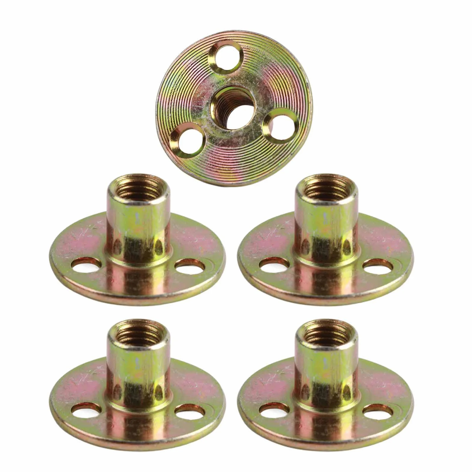 Dado a Base Rotonda Flangiato 5 Pezzi M6 M8 M10 Ferro Zincato