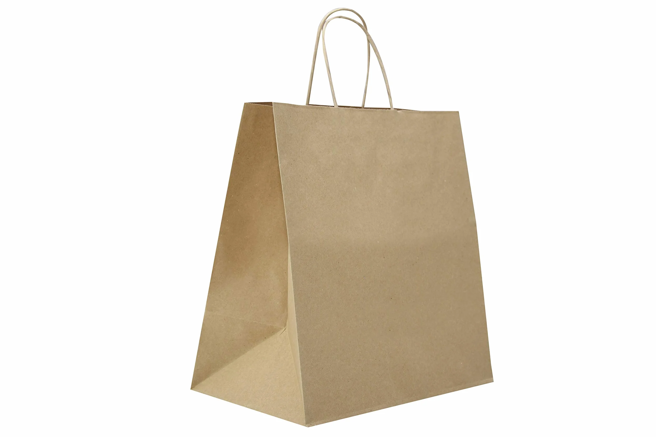 Carte Dozio S.r.l. Shopper in Kraft con fondo quadro, color Avana, maniglia ritorta, f.to cm 27+17x29, cf 50 pz