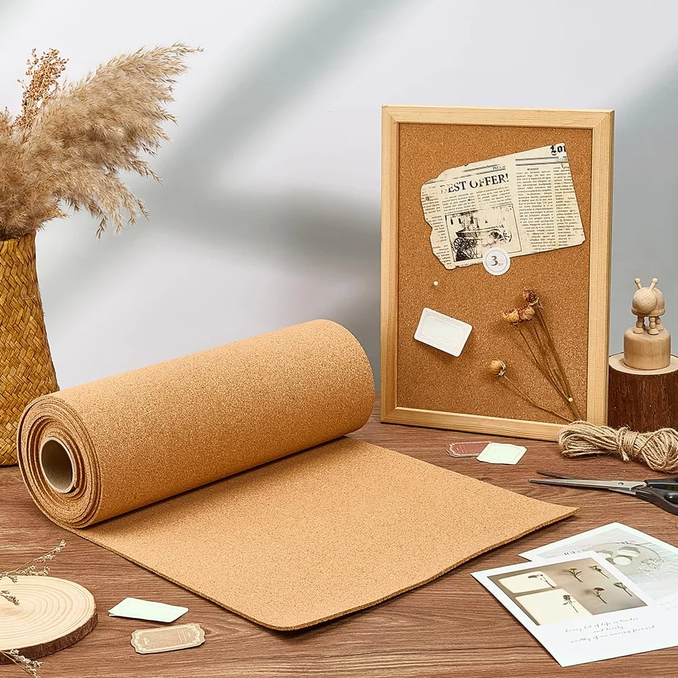 OLYCRAFT Grandi Rotolo di Sughero 3mx30cm Spessi 3mm Naturale per Pareti Bacheche Decorazione