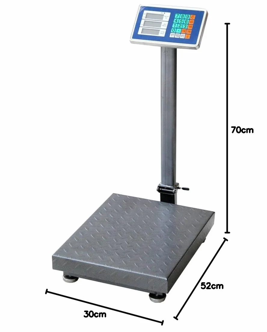 Bakaji Bilancia Elettronica Pesa Carichi 300 kg Display Digitale Struttura Metallica Pieghevole Commerciale Industriale