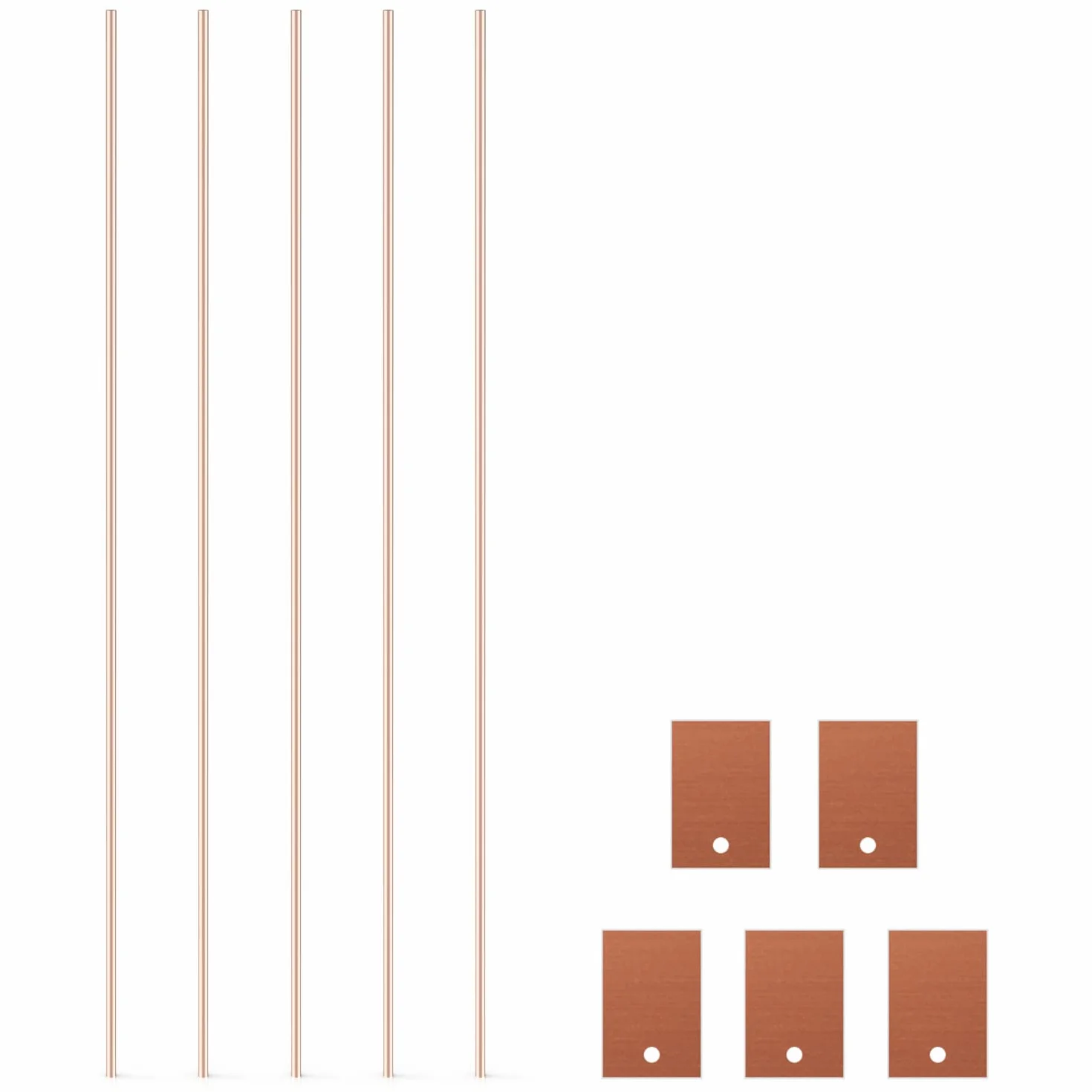 stonylab Copper Sheet Elettrodo, 10x15x1 mm, GDMS Testato, 5 Pcs, Electrochem Grade