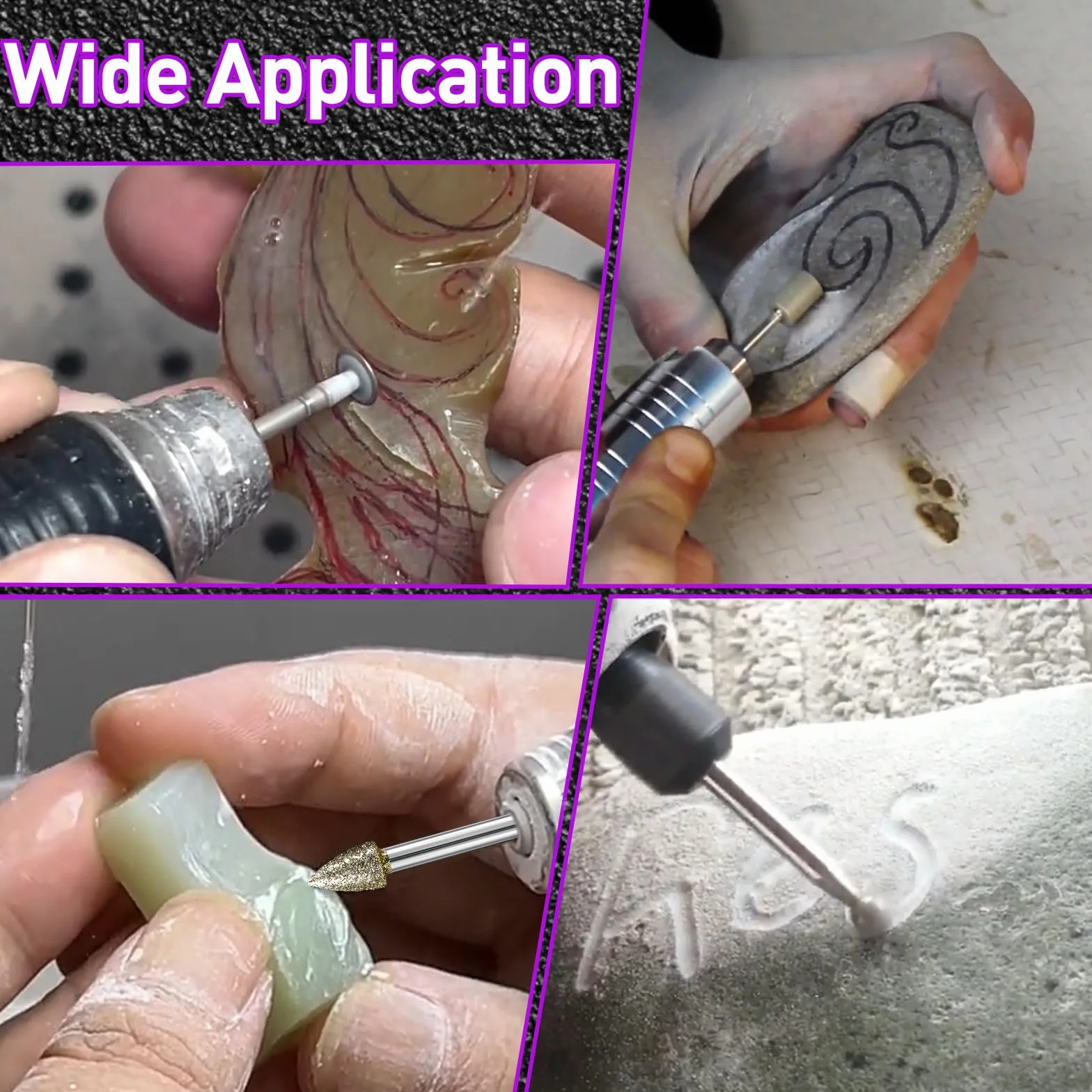 Dremel Punte diamantate grana 46 fusto 0,3 cm 12 mole per pietra vetro metallo ceramica intaglio