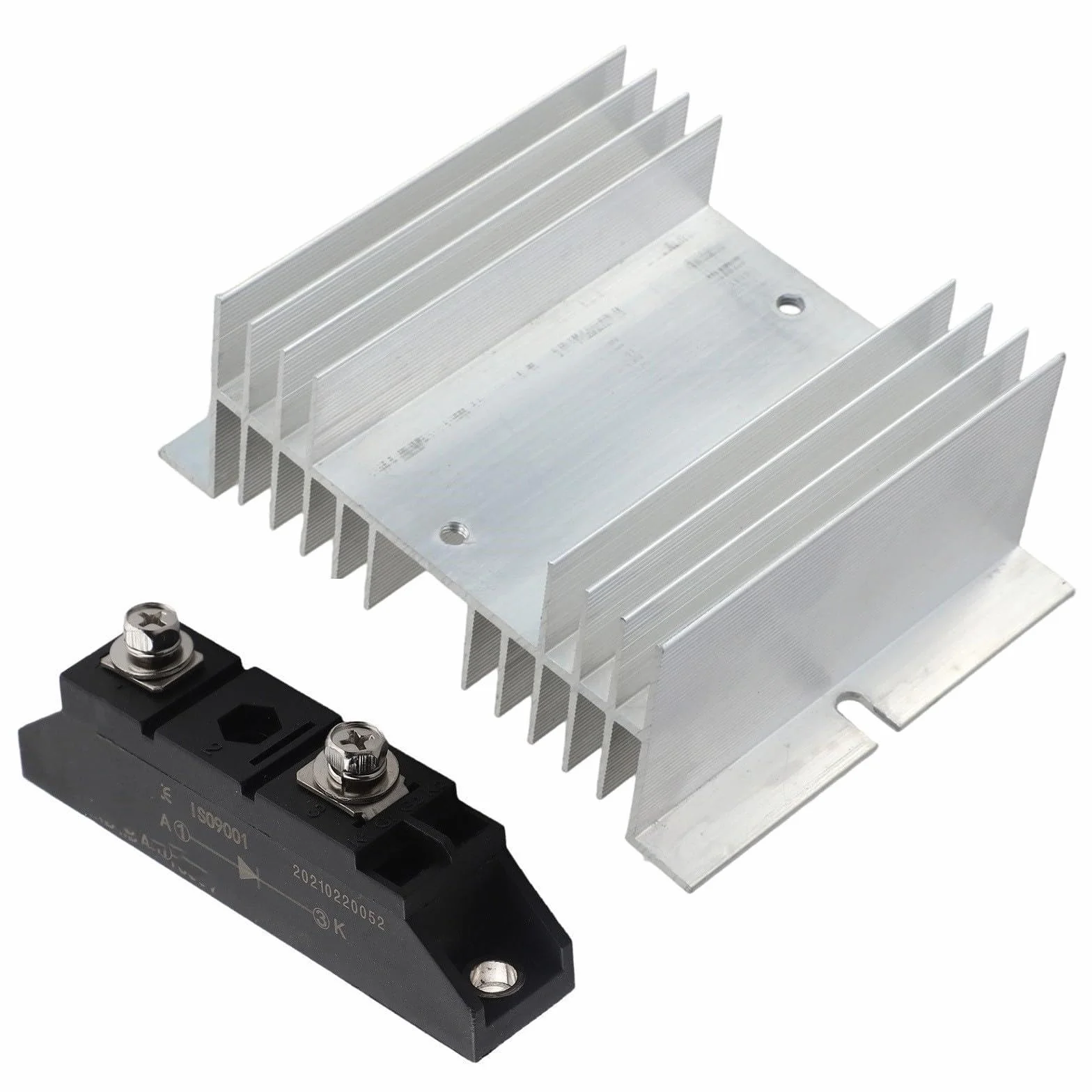 Diodo solare, Diodo raddrizzatore MD55A1600V con dissipatore di calore, Diodo anti-inversione per pannelli solari Sistema di protezione automatica della batteria