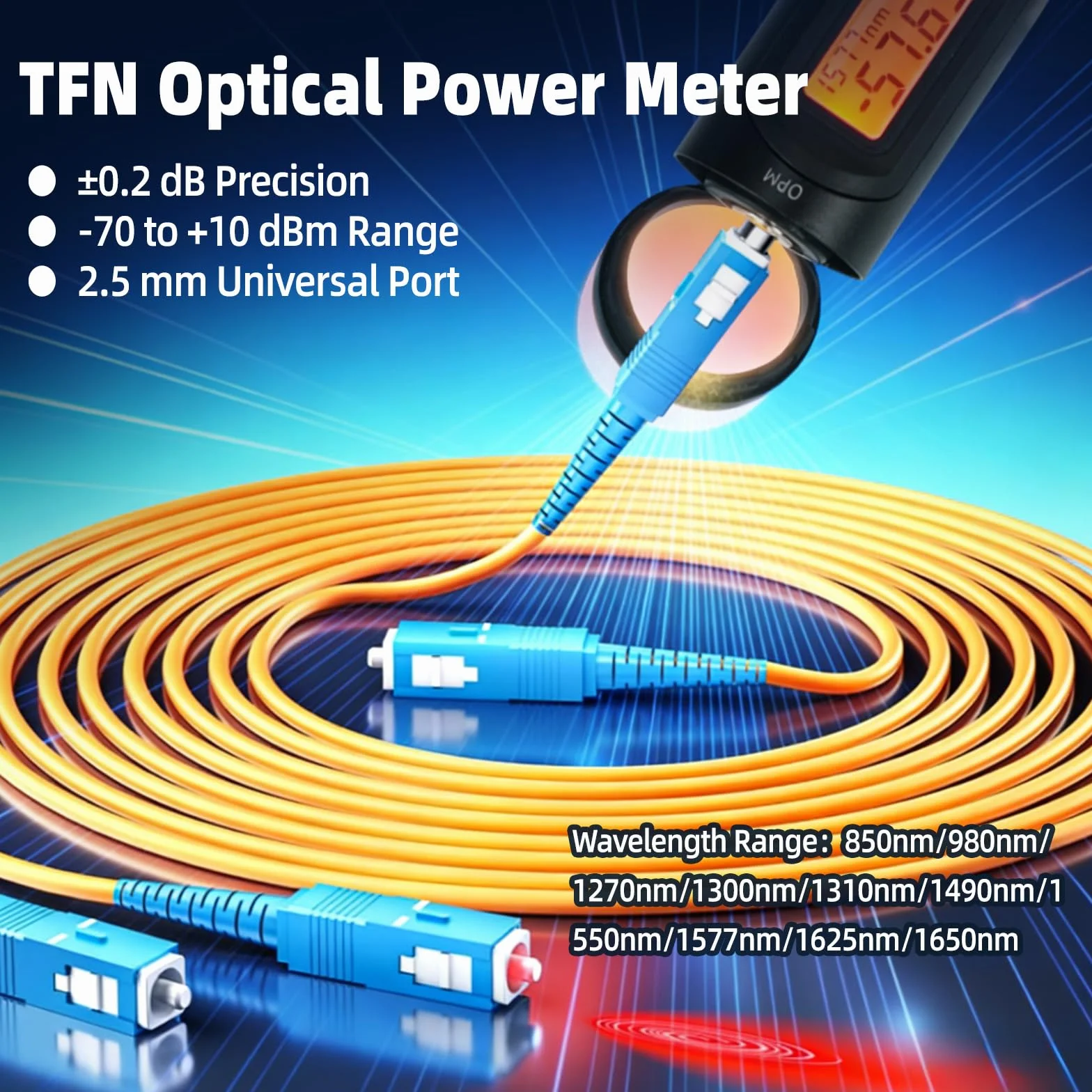 TFN Tester per fibra misuratore di potenza 20 km, localizzatore visivo di guasti, Mini OPM e VFL, tester LED per cavi in fibra