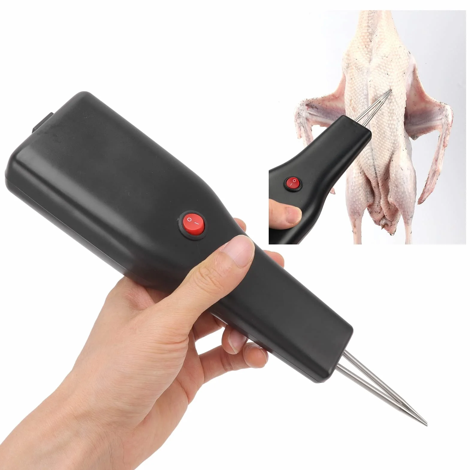 Topyond Spiumatrice Elettrica Ricaricabile per Piume di Pollame, Portatile Strumento Spiumatrice per Polli Anatra, 100-240V