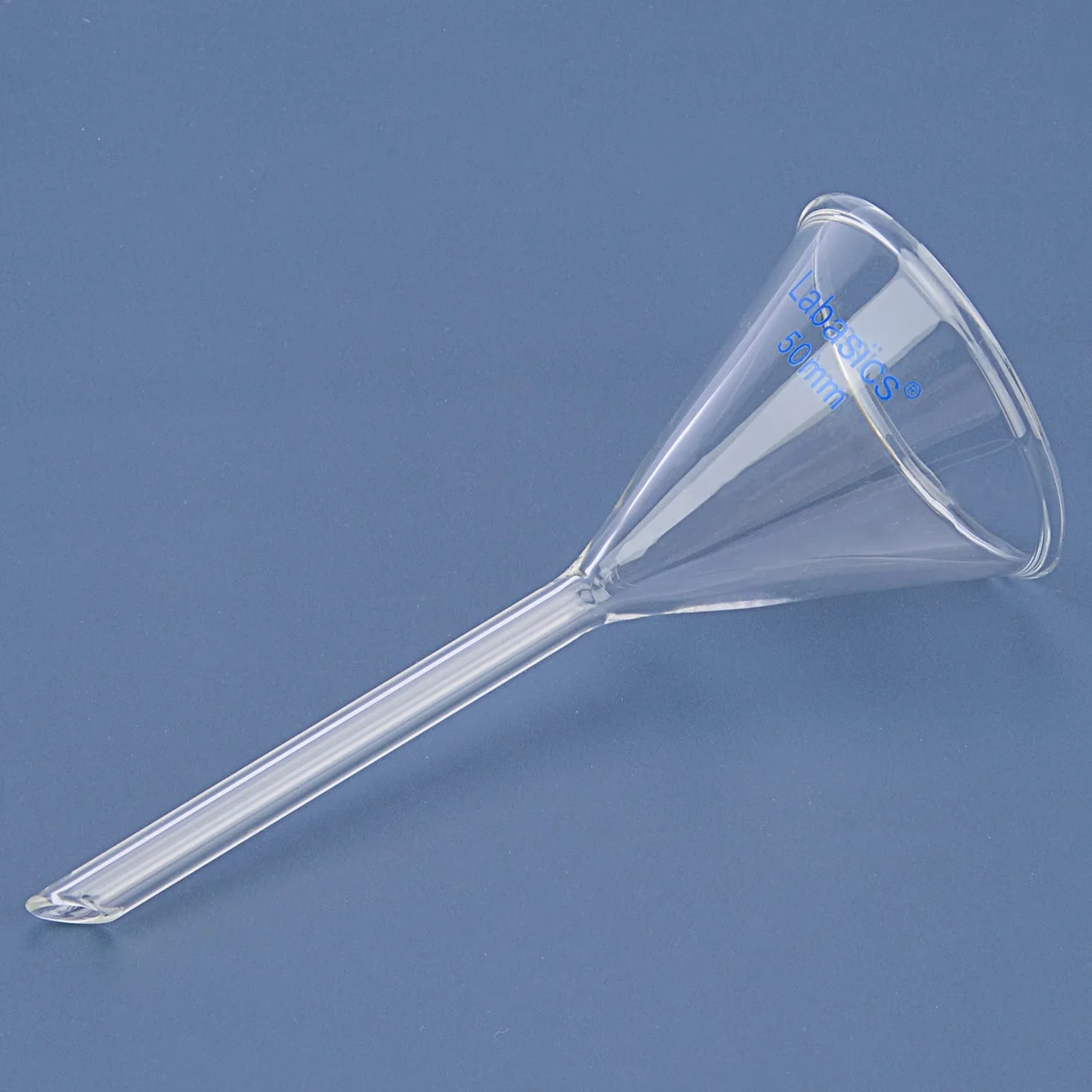 Labasics 2 Pezzi Imbuto in Vetro Borosilicato Glass Funnel, Imbuti da Laboratorio, Gambo Corto Diametro 50 mm, Lughezza Stelo 50 mm