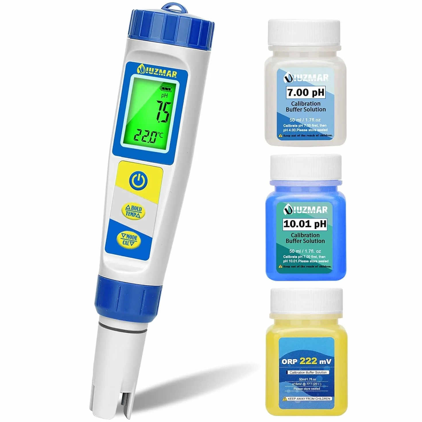 UIUZMAR Misuratore Cloro e Sale per Piscina, Tester Piscina pH e Cloro Digitale, Misuratore Multifunzionale di pH, EC, ORP e TDS Salinità Cloro Residuo per Piscine di Acqua Salata, Acquari, Idroponica