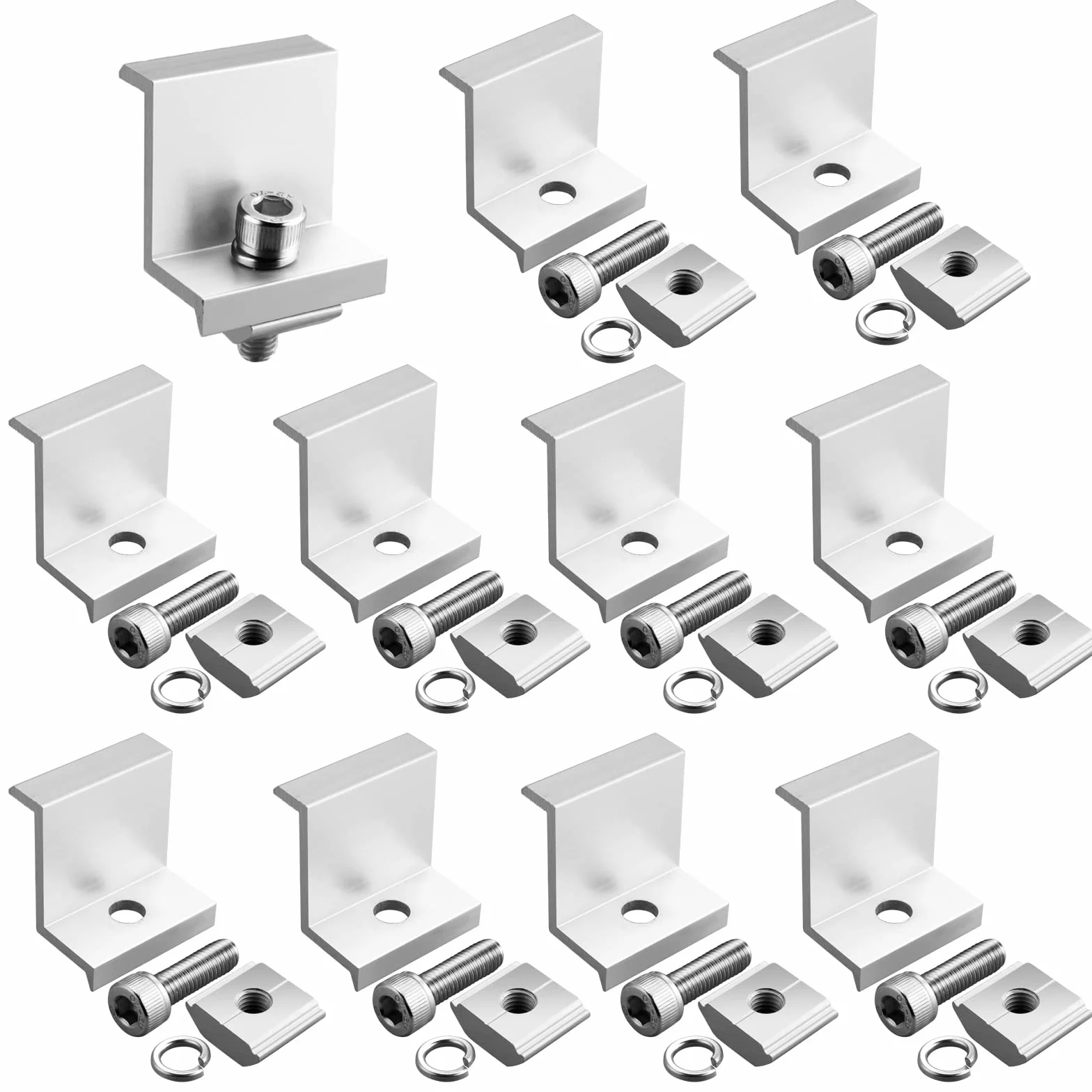 GETLITOOL Z Staffa Montaggio Pannello Solare 40mm Alluminio Set 10 Morsetti Terminali Argento