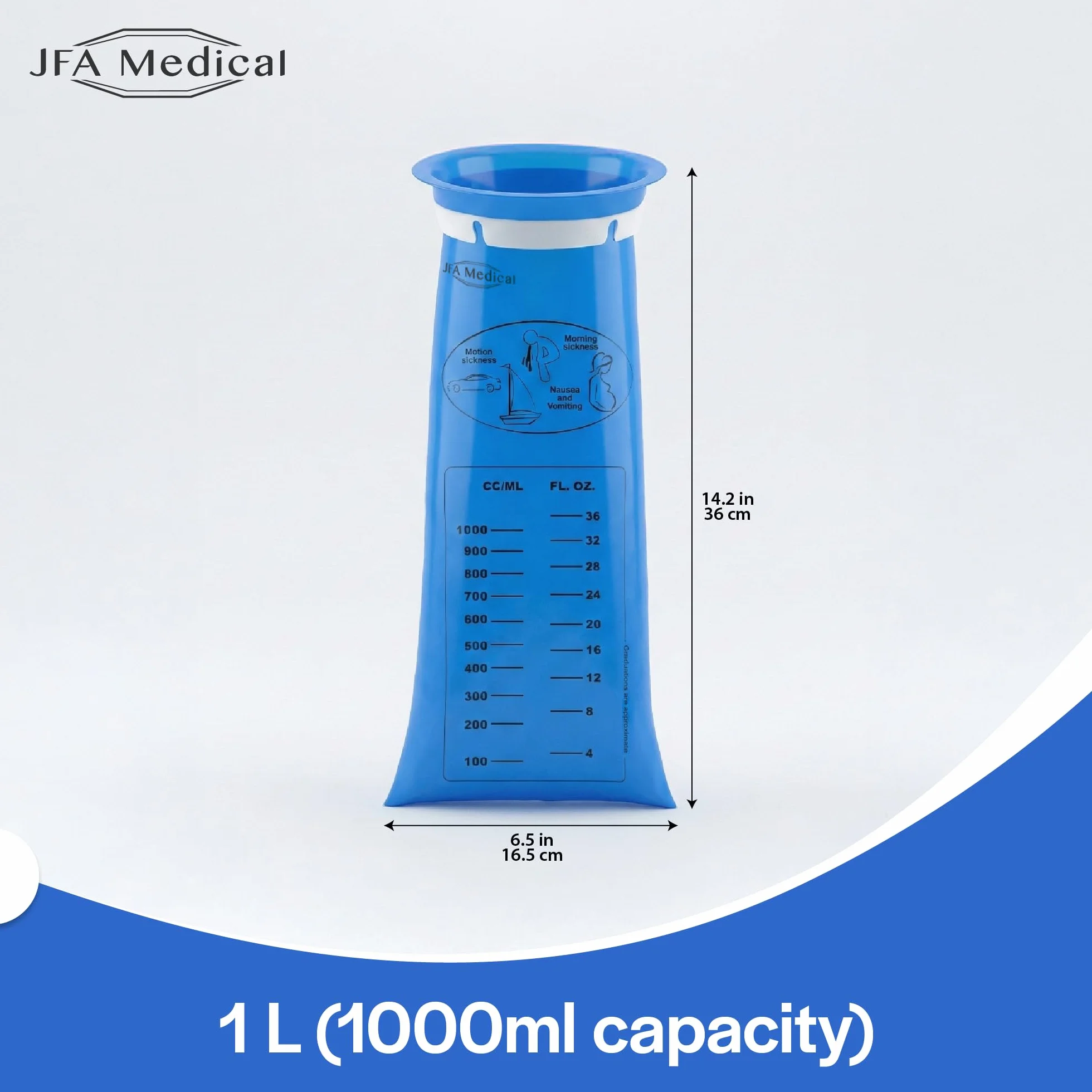 JFA Medical Sacchetti per Vomito usa e getta 1000 ml Confezione 25