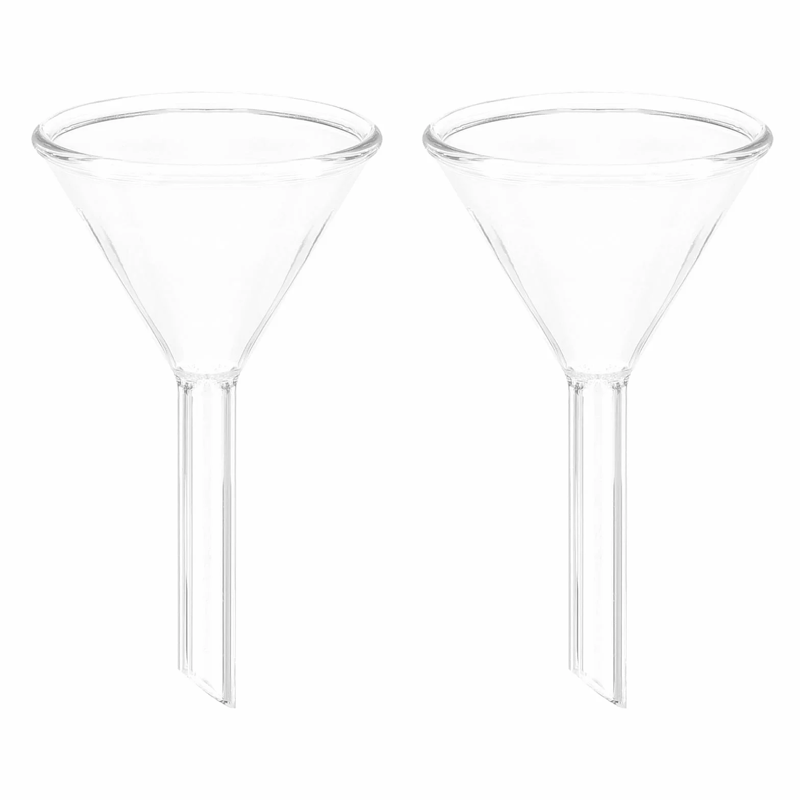 PATIKIL 45mm Imbuto In Vetro, 2 Pezzi Imbuto Scientifico In Vetro Borosilicato A Parete Spessa Con Gambo Corto Per Riempire Bottiglie Uso Domestico Laboratorio Cucina