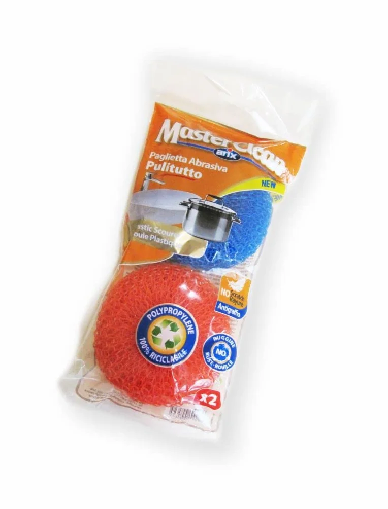 Spugna Abrasiva Polypropylene - 2 Pagliette Abrasive Pulitutto Antigraffio, Riciclabile e NO Ruggine