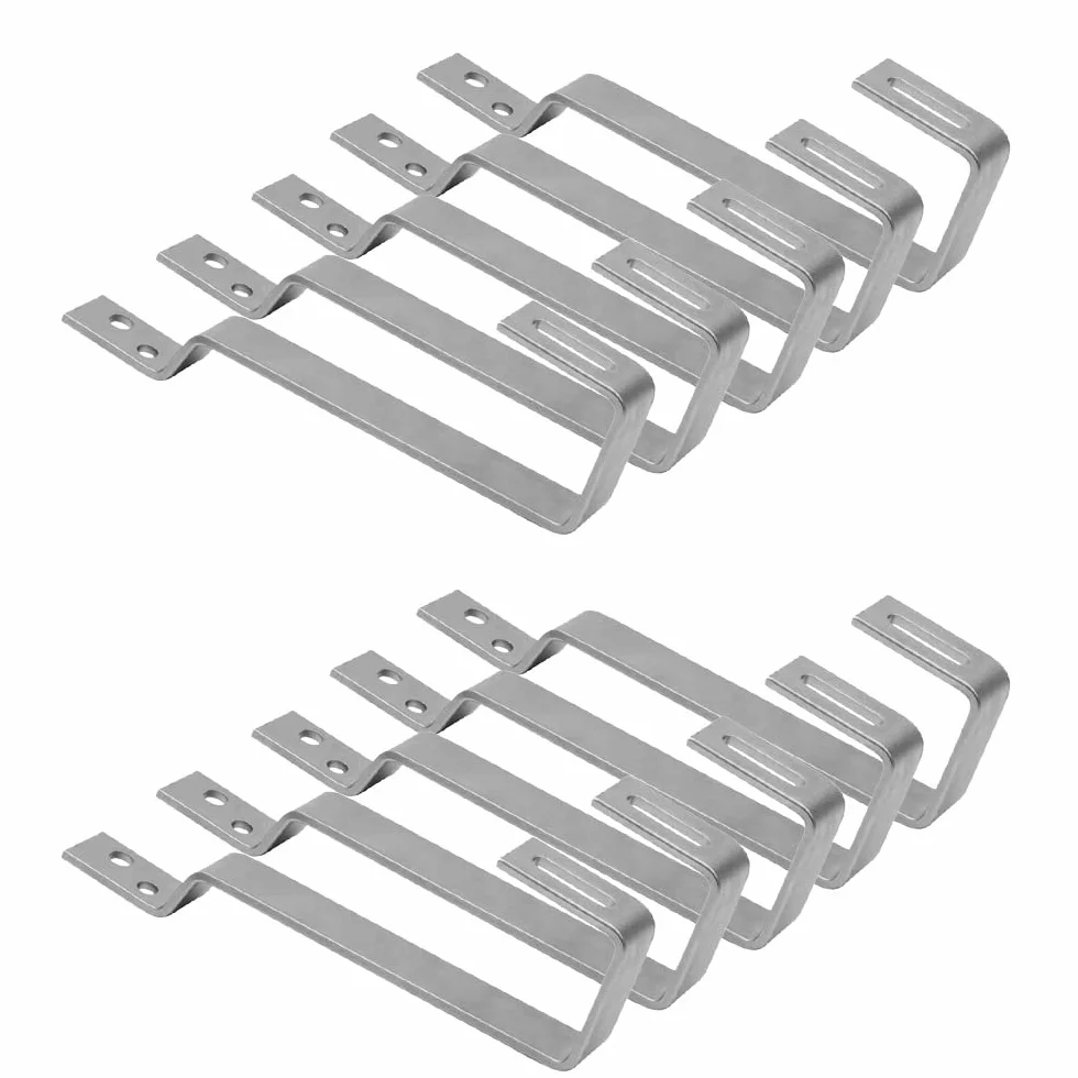 Offgridtec Gancio per tetto in acciaio inox V2a per montaggio a parete di pannelli solari su tegole a coda di castoro
