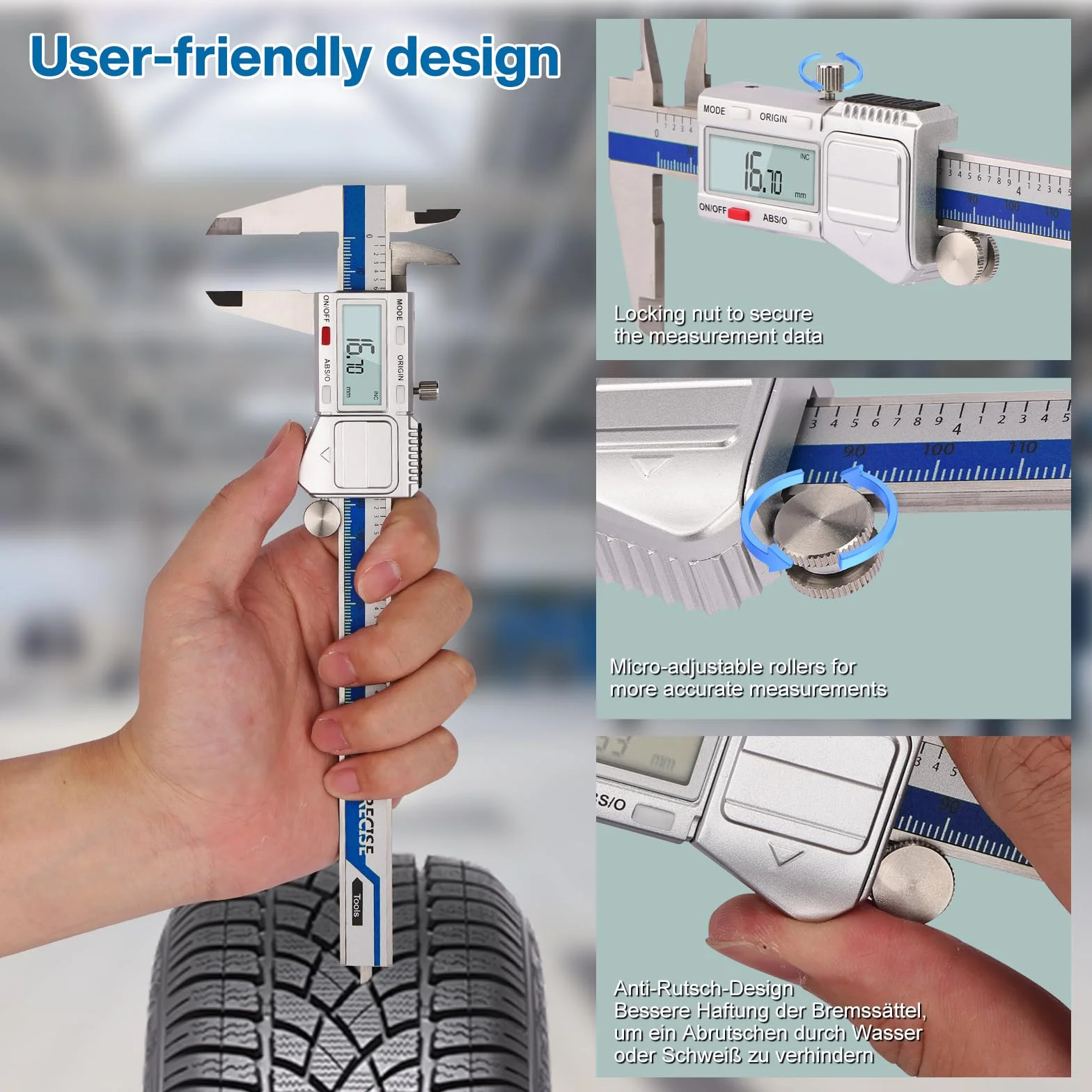 Calibro Digitale IP54 Impermeabile 150mm 6 Pollice Acciaio Micrometro Professionale