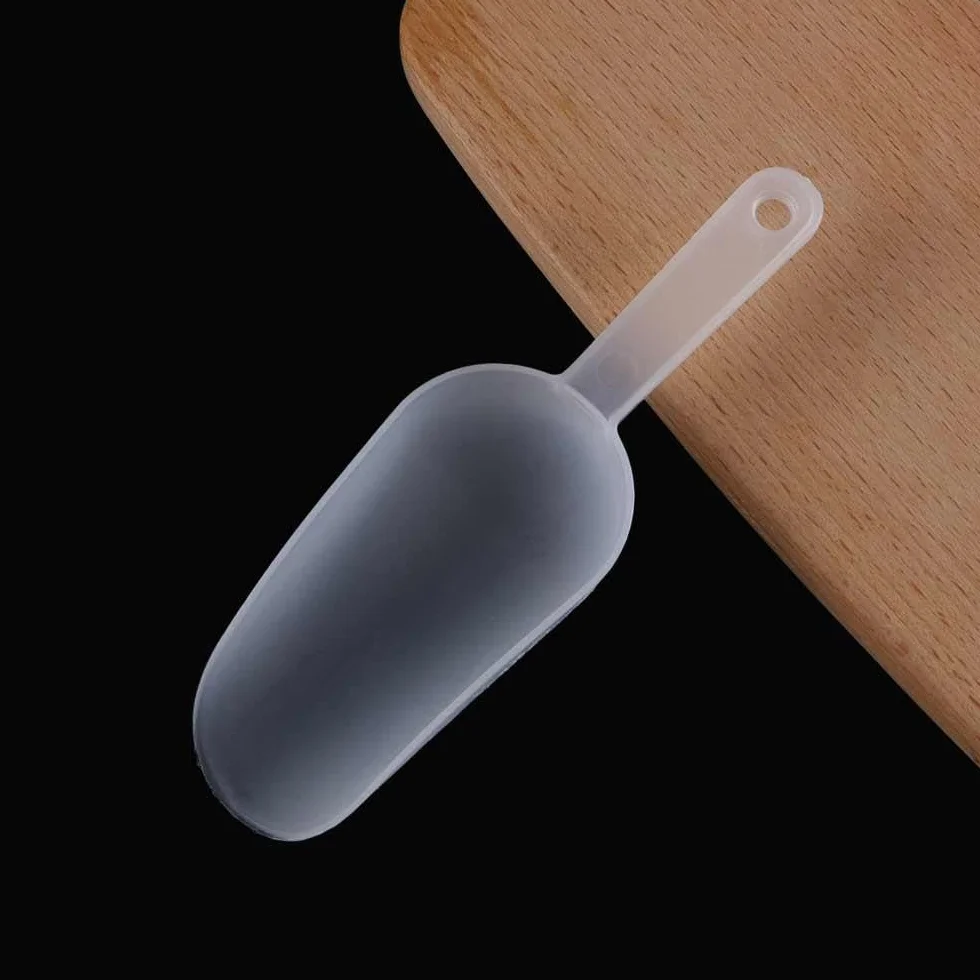Set di 3 palette dosatrice in plastica trasparente per vaschette per cubetti di ghiaccio, farina, caramelle, dolci, cereali, dessert