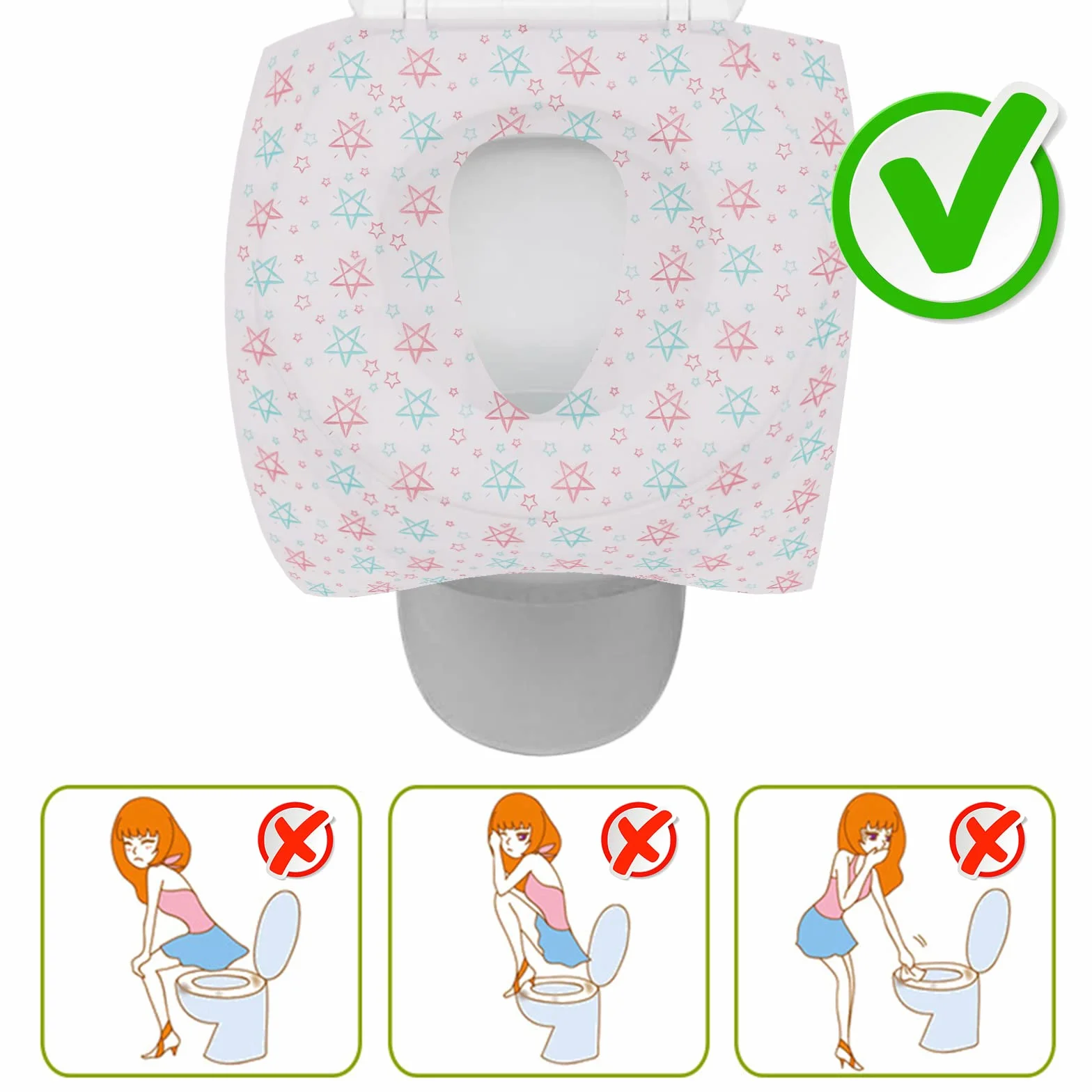 Copriwater Monouso Antibatterico Extra Grande Coprisedili Biodegradabili Impermeabili per WC