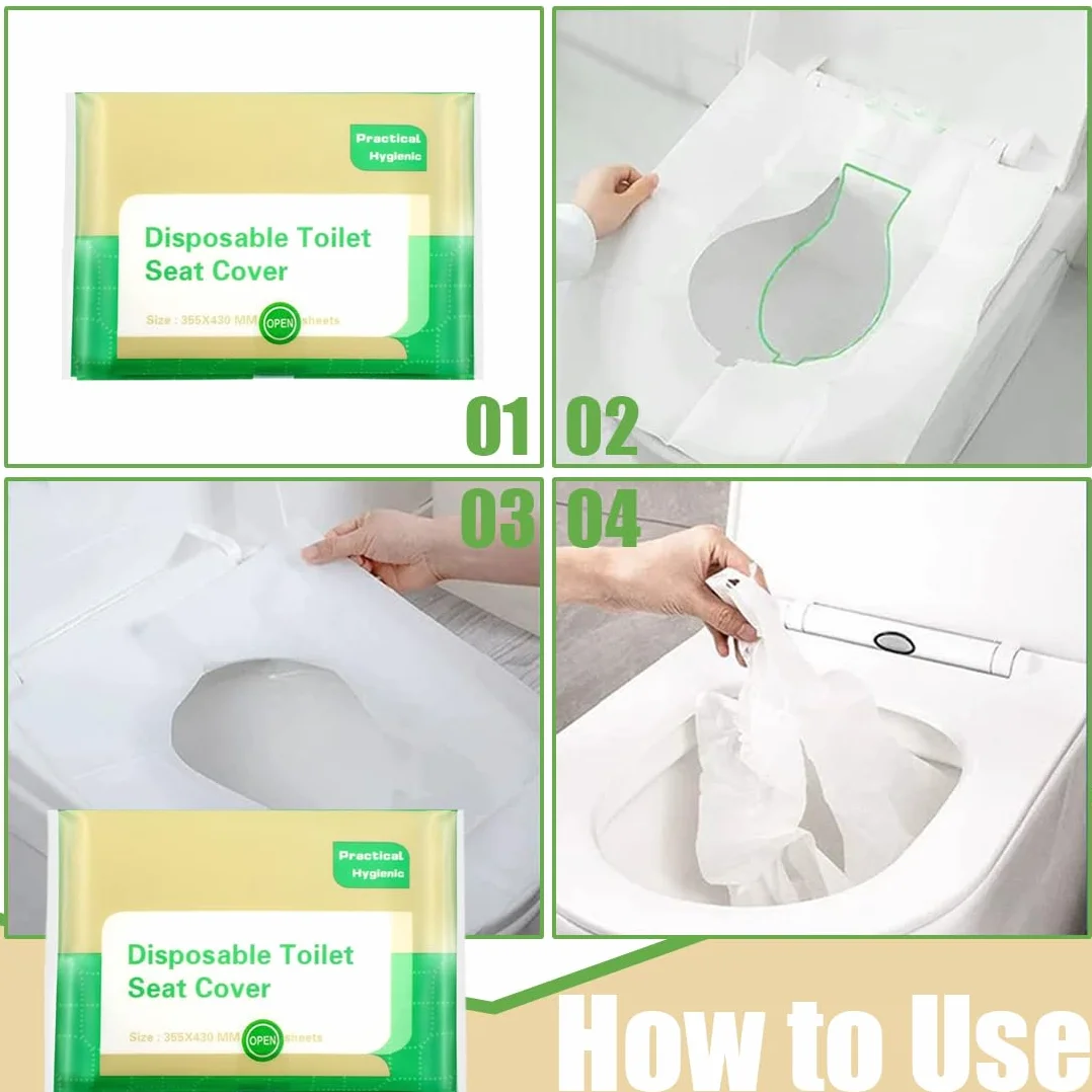 Copriwater Usa e Getta Biodegradabili Viaggio Coprisedile Carta per Adulti Bambini WC Hotel Bagni Pubblici