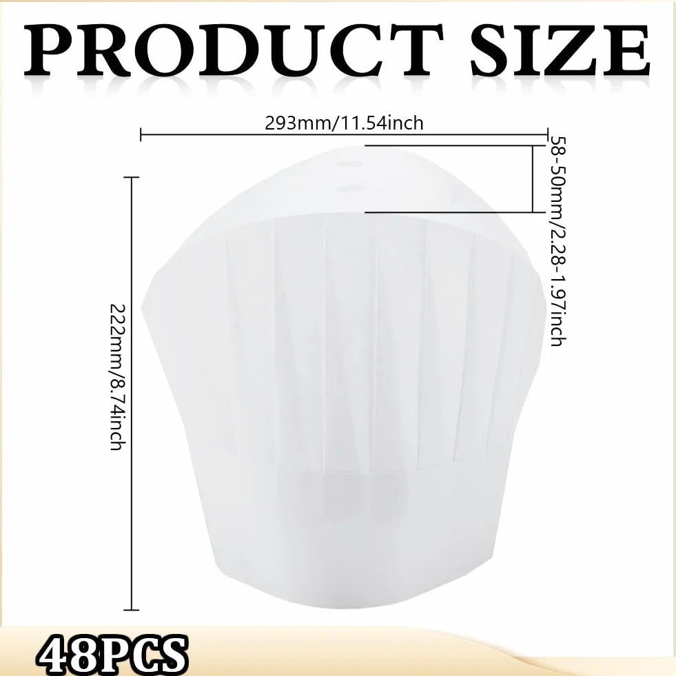 Cappelli da cuoco in tessuto non tessuto bianco 20x29 cm per cucina catering ristoranti