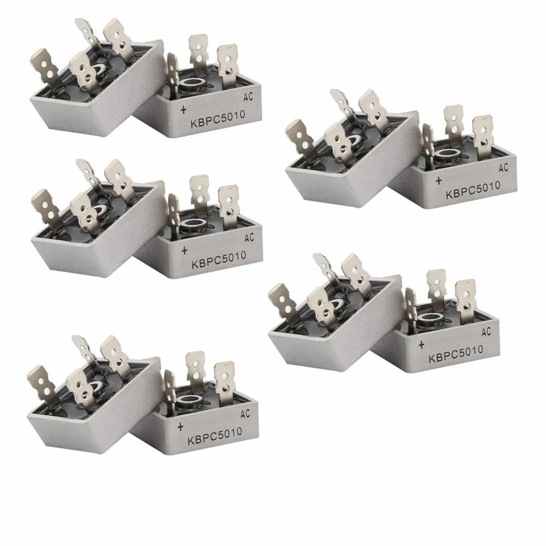 Hailege 10pcs KBPC5010 Diodo raddrizzatore a ponte a diodi 50A 1000V KBPC 5010 Componenti elettronici del diodo raddrizzatore di potenza