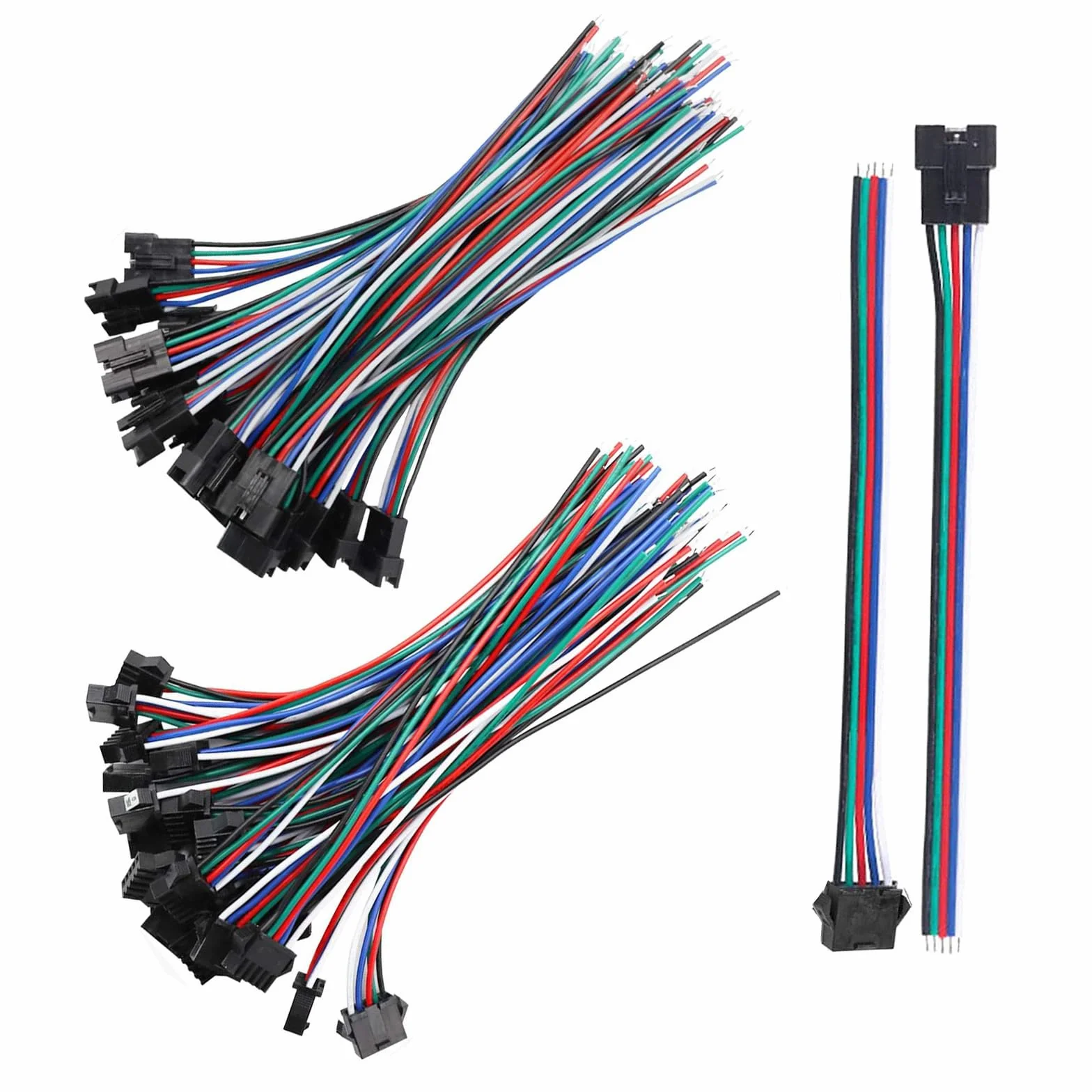 HUAZIZ 20 Pairs 15 cm JST SM 5-Pin Plug Maschio a Femmina Cavo EL Cavo Adattatore, 22 AWG JST 5-Pin Adattatore Micro Elettrico Spina Connettore Maschio e Femmina