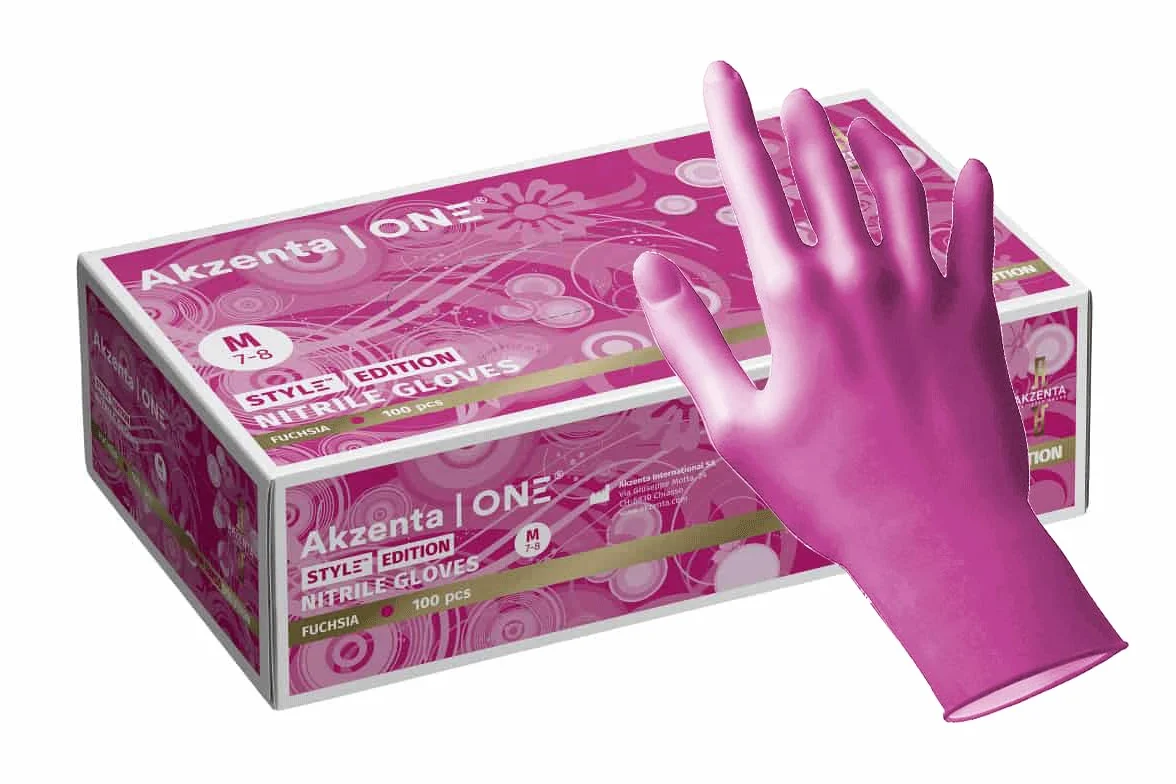 Guanti monouso in nitrile per uso medico e alimentare M FUCSIA
