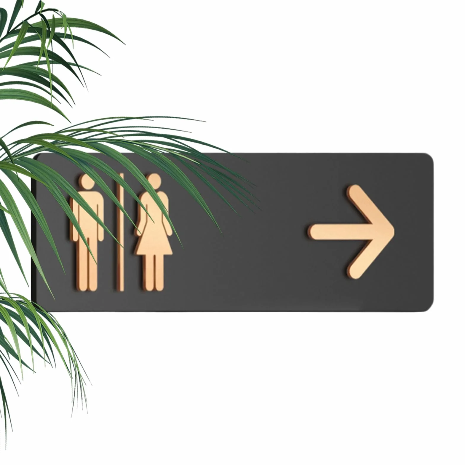 Cartello Toilette Uomo Donna In Acrilico Con Frecce Sinistra/Destra, Segnaletica Bagno Commerciale 30x10cm | Applicazione A Parete Autoadesiva Per Uffici, Luoghi Eventi & Spazi Commerciali - Insegna D