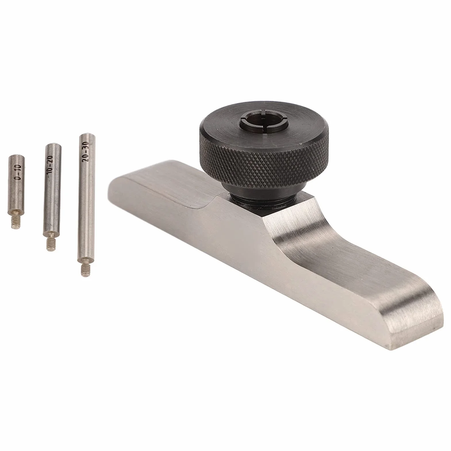 Base con Indicatore di Profondità Supporto Micrometro Aste Prolunga 3 Pezzi Acciaio Inossidabile Temprato 103x17 mm