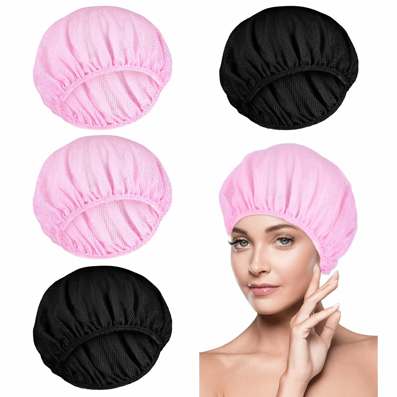 TIESOME Rete per capelli per dormire 4 pezzi Bonnet Sleep Cap regolabile per donne