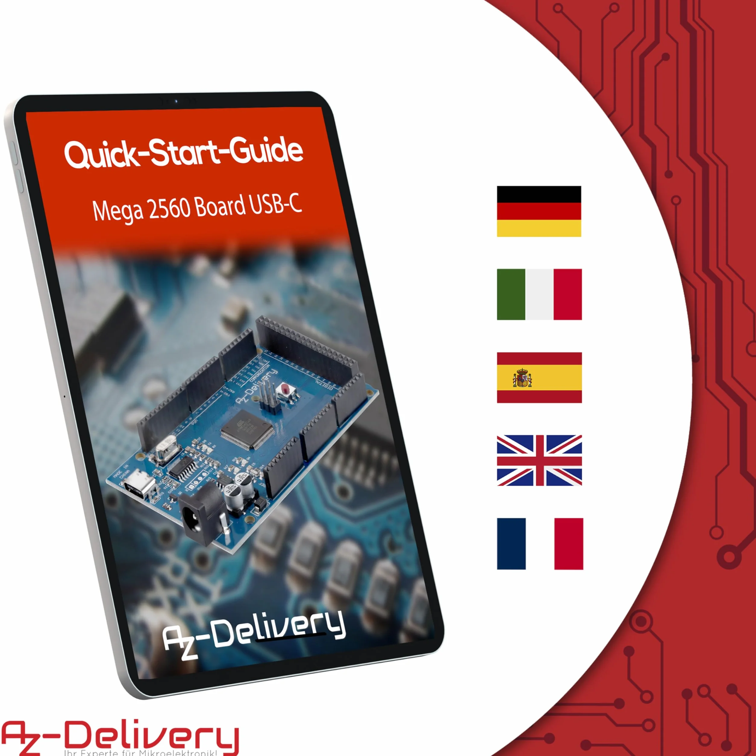 AZDelivery AZ-MEGA2560 Scheda Microcontroller USB-C Compatibile con Arduino