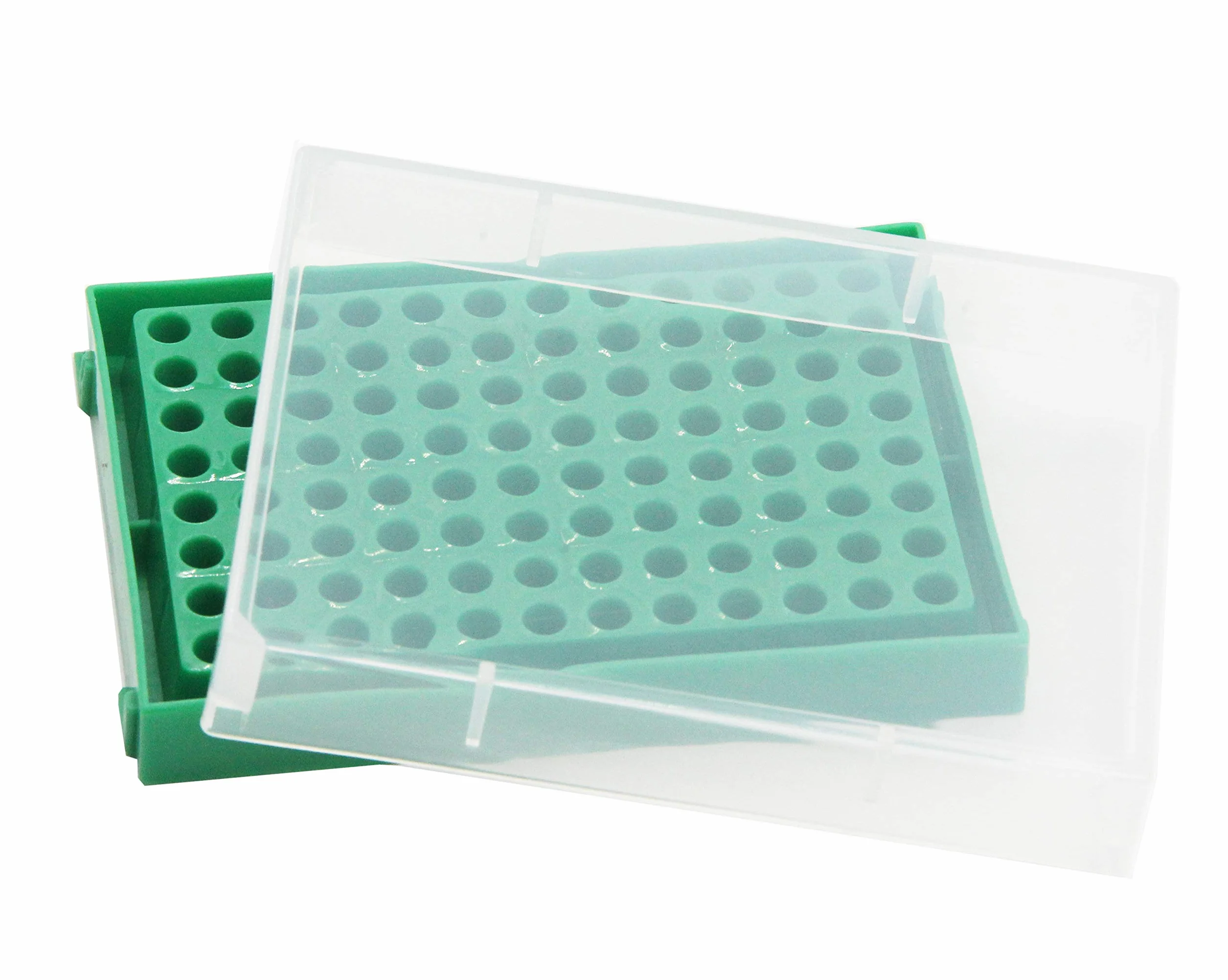 Rack per provette PCR per microtubi 0,2 ml, Matrice 8x12, Blu/Giallo/Viola/Verde