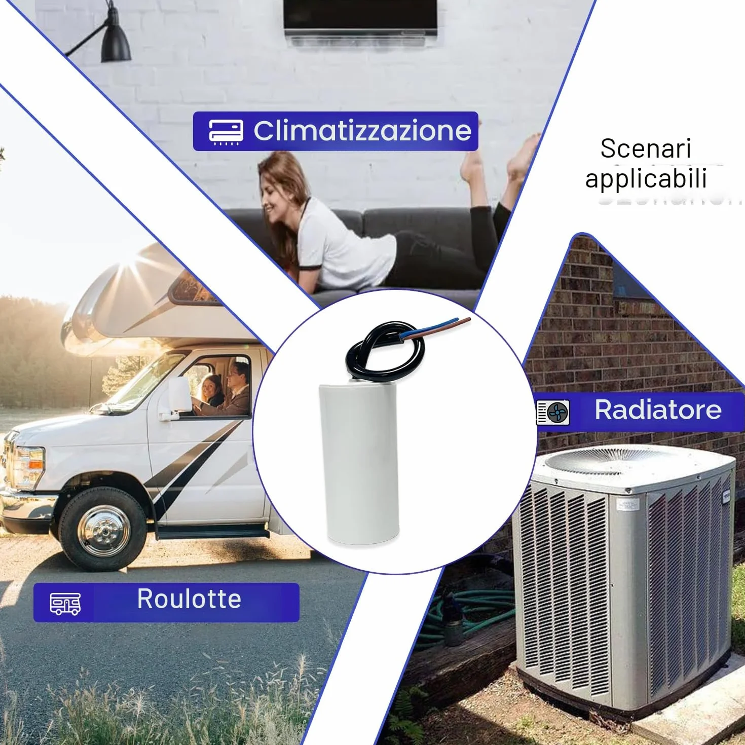 Condensatore di Avviamento CBB60 450V 10µF 50/60Hz per Motore ANGEEK