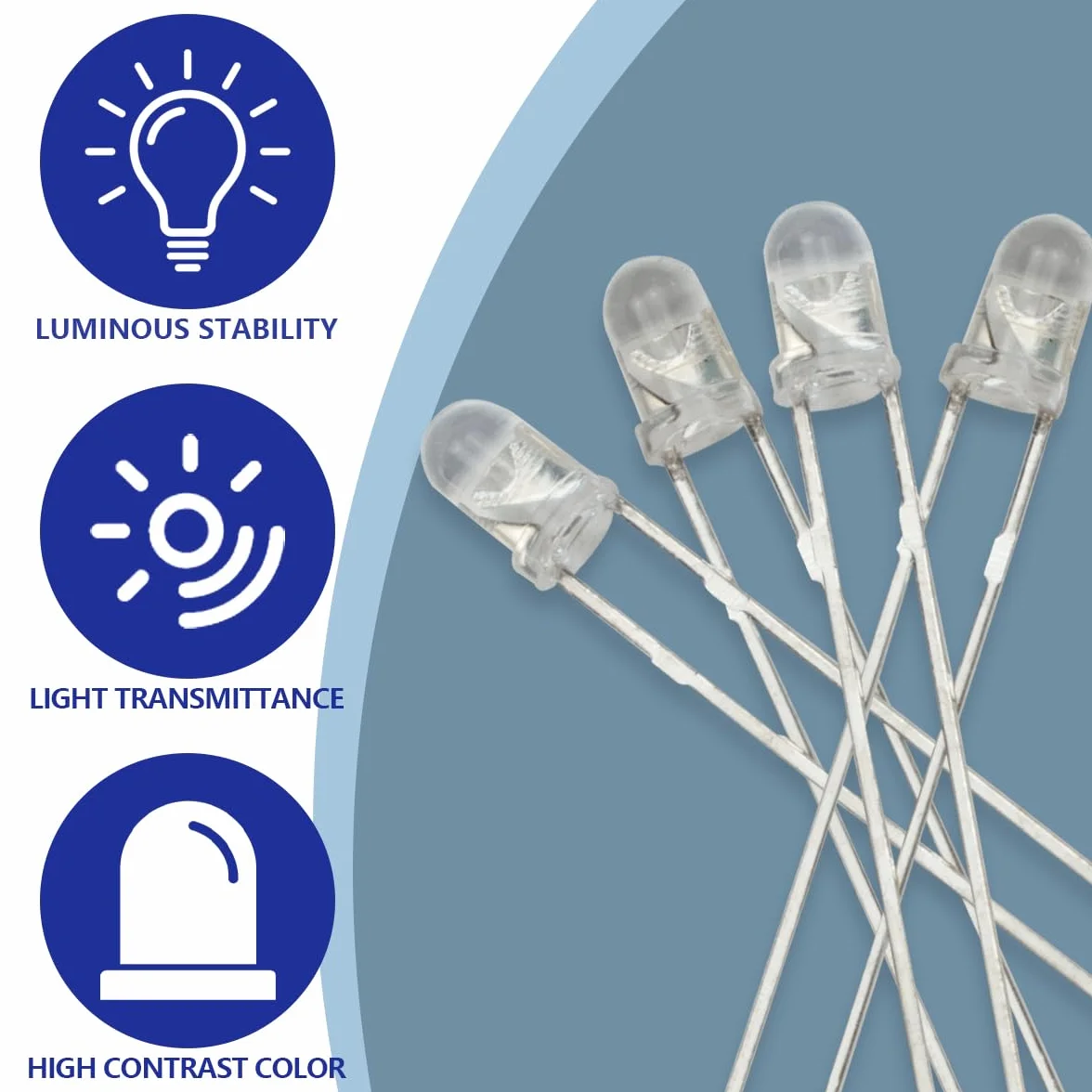 Bianco 5mm LED Diodo 2V 20mA DC Luce Lampadina Elettronica