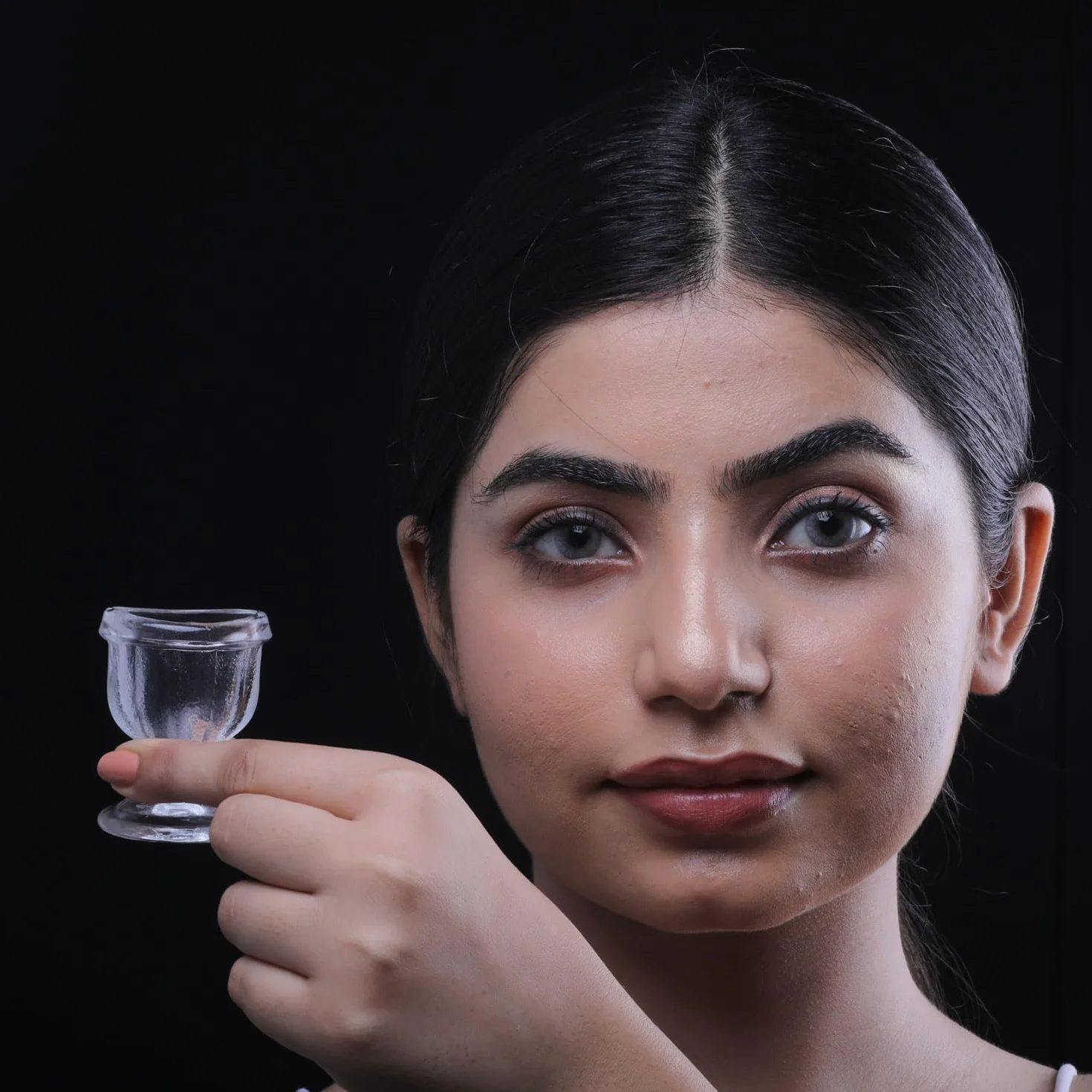 Tazza in vetro per occhi set da 2 con scatola regalo in velluto