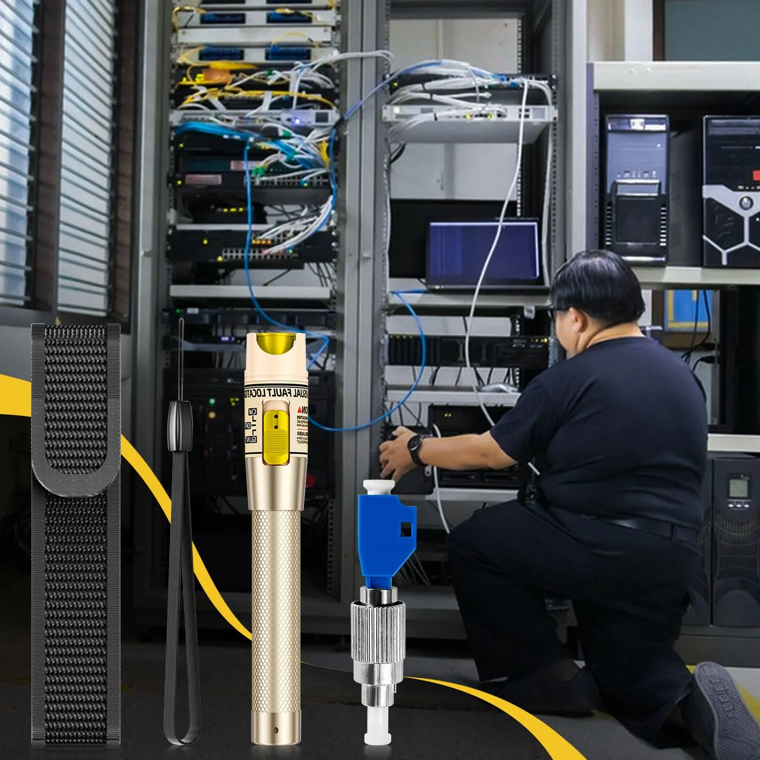 Visual Fault Locator 100 mW, tester per cavi in fibra ottica con interfaccia universale 2,5 mm FC/ST/SC