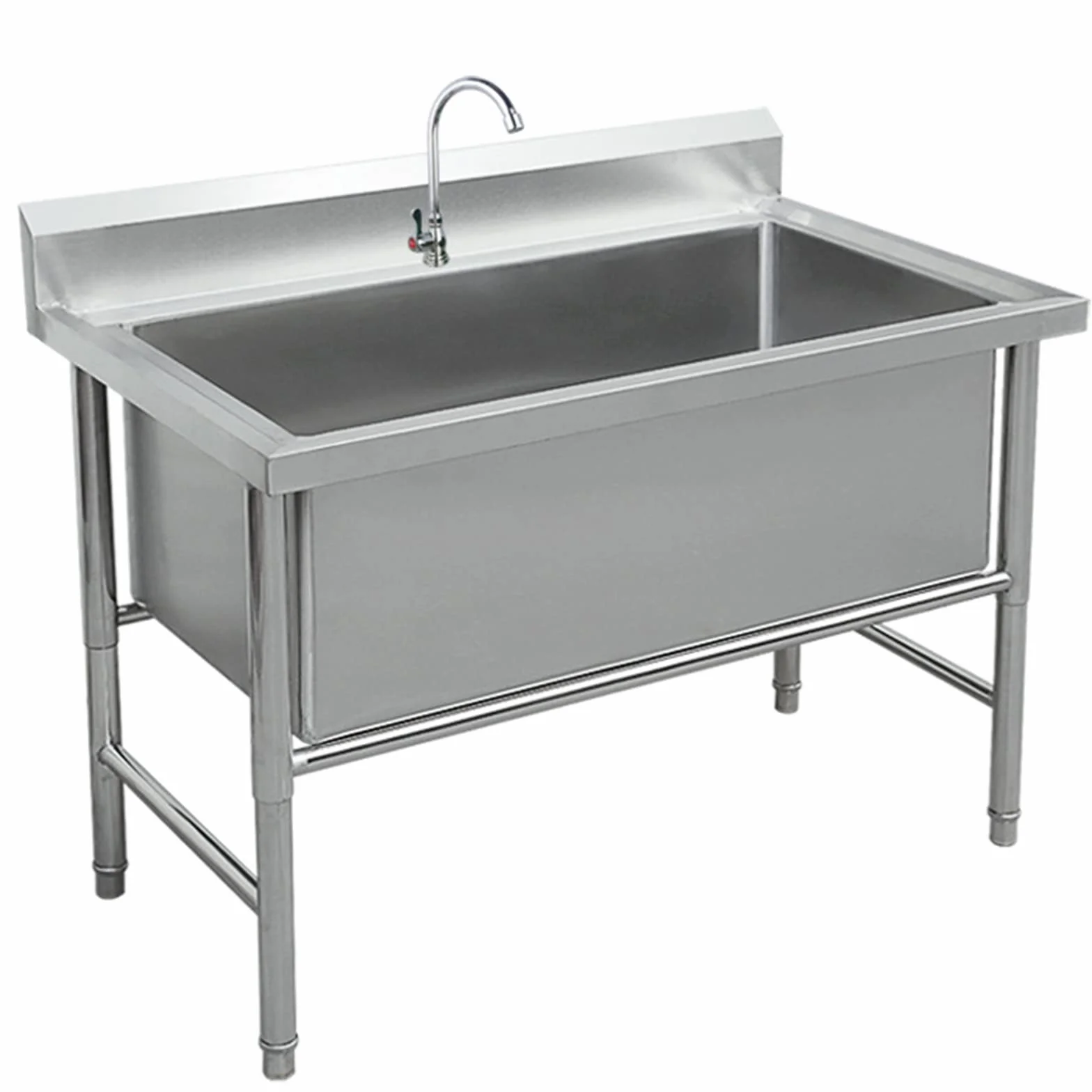 Lavello di utilità, lavello della cucina, lavello della cucina industriale, lavello indipendente in acciaio inox, lavello commerciale a 1 scomparto, lavello industriale(Size:120cm/47in)