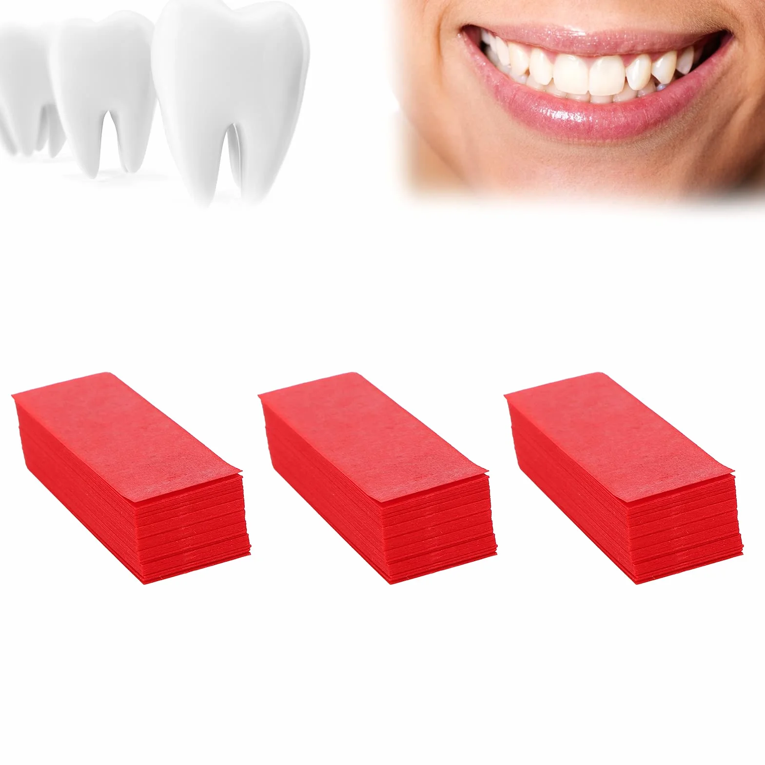 Carta Articolata Dentale 300 Pezzi Rosso con Dispenser Plastica Forniture Odontoiatriche