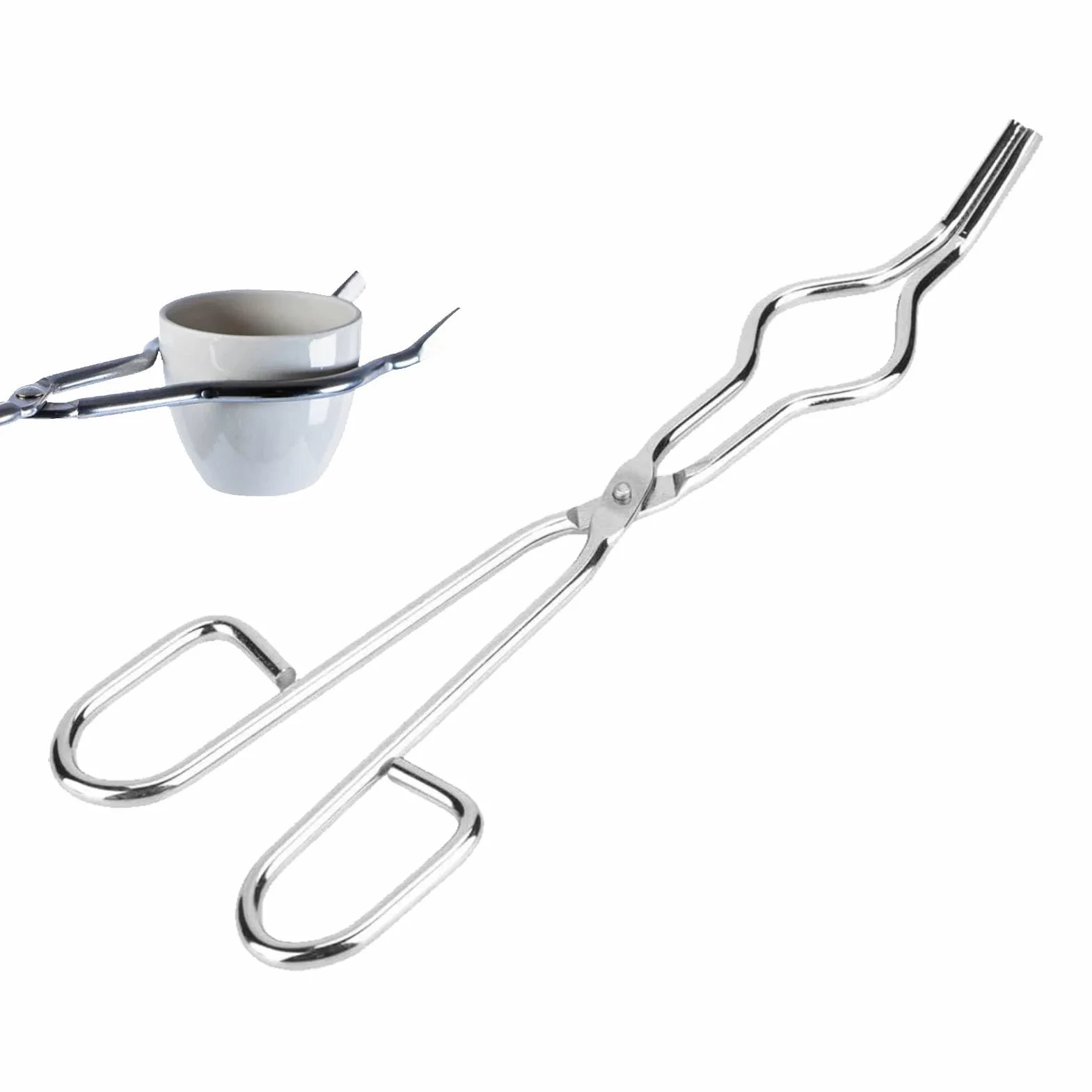 Pinze per crogiolo in acciaio inossidabile per laboratorio, Professionale Crogiolo Forcipe Morsetto Becher Pinze portapinze(250mm)