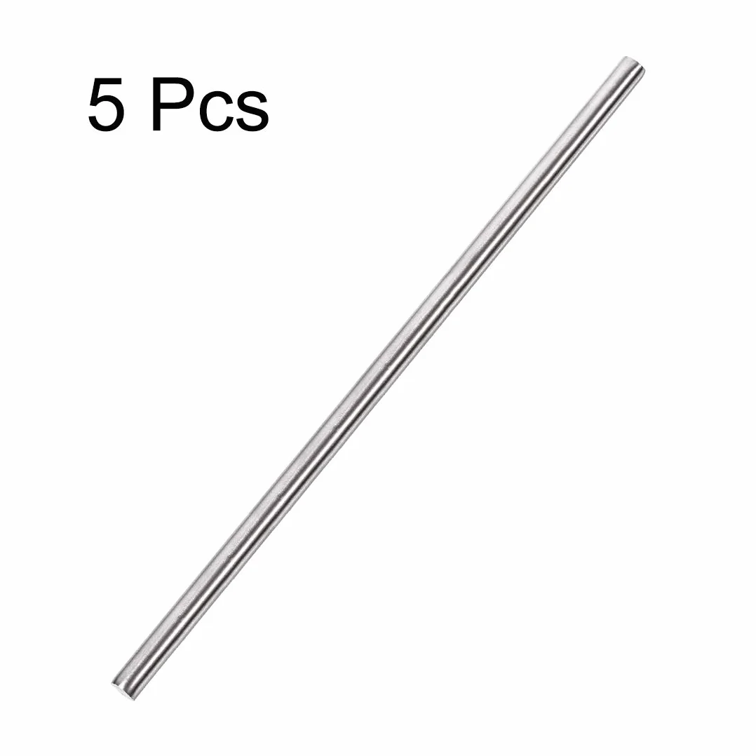 PATIKIL Aste Acciaio INOX 304 6mm x 300mm Barre Rotondo 5pz
