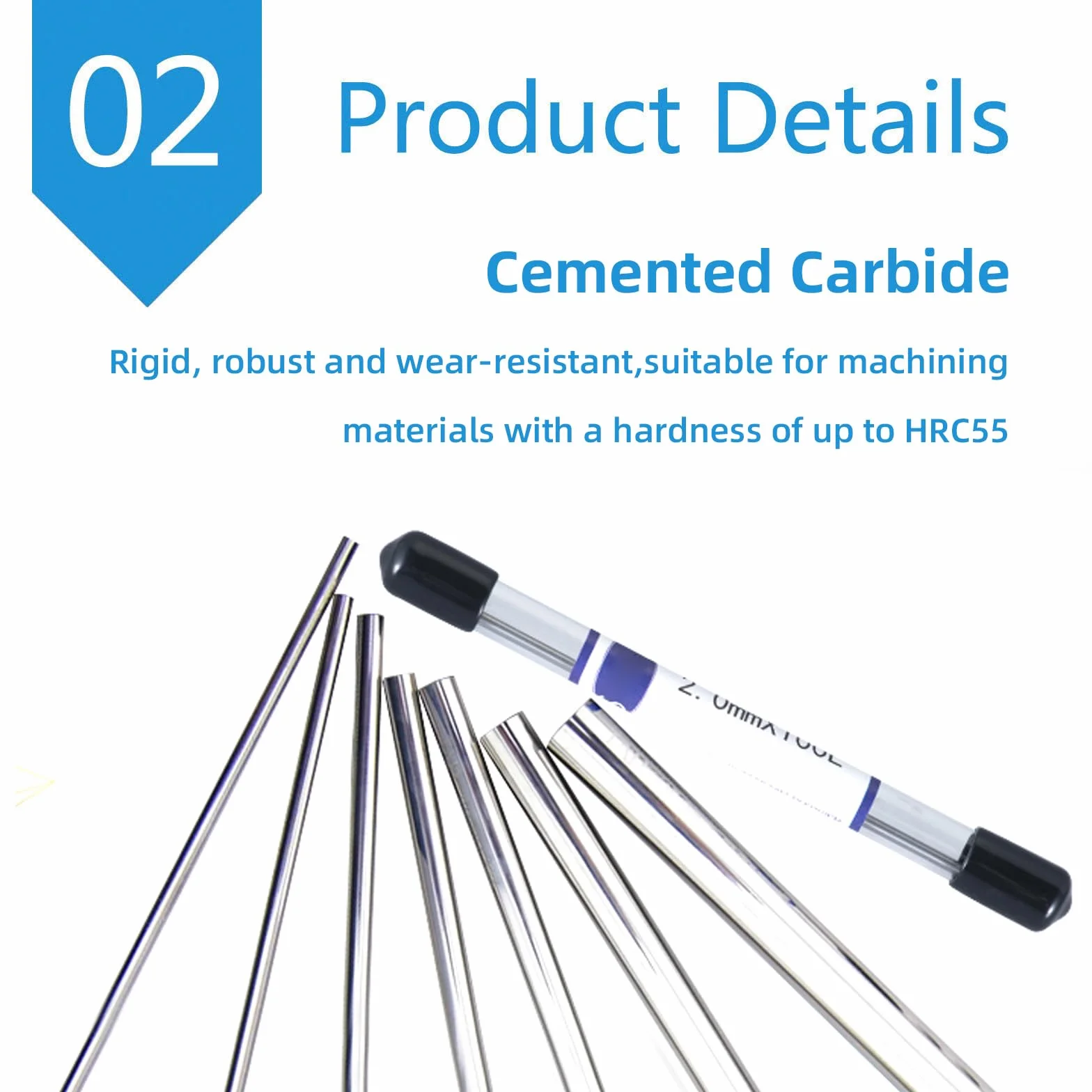 Barra tonda in carburo di tungsteno YG8 diametro 3 mm lunghezza 150 mm per lavorazioni meccaniche di precisione