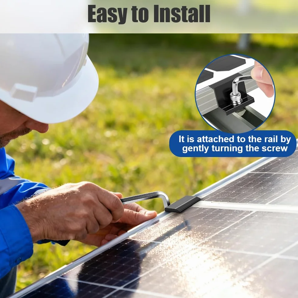 Kit Staffe Fotovoltaici 8 Pezzi per Montaggio su Tetto per Camper Barca Tetti