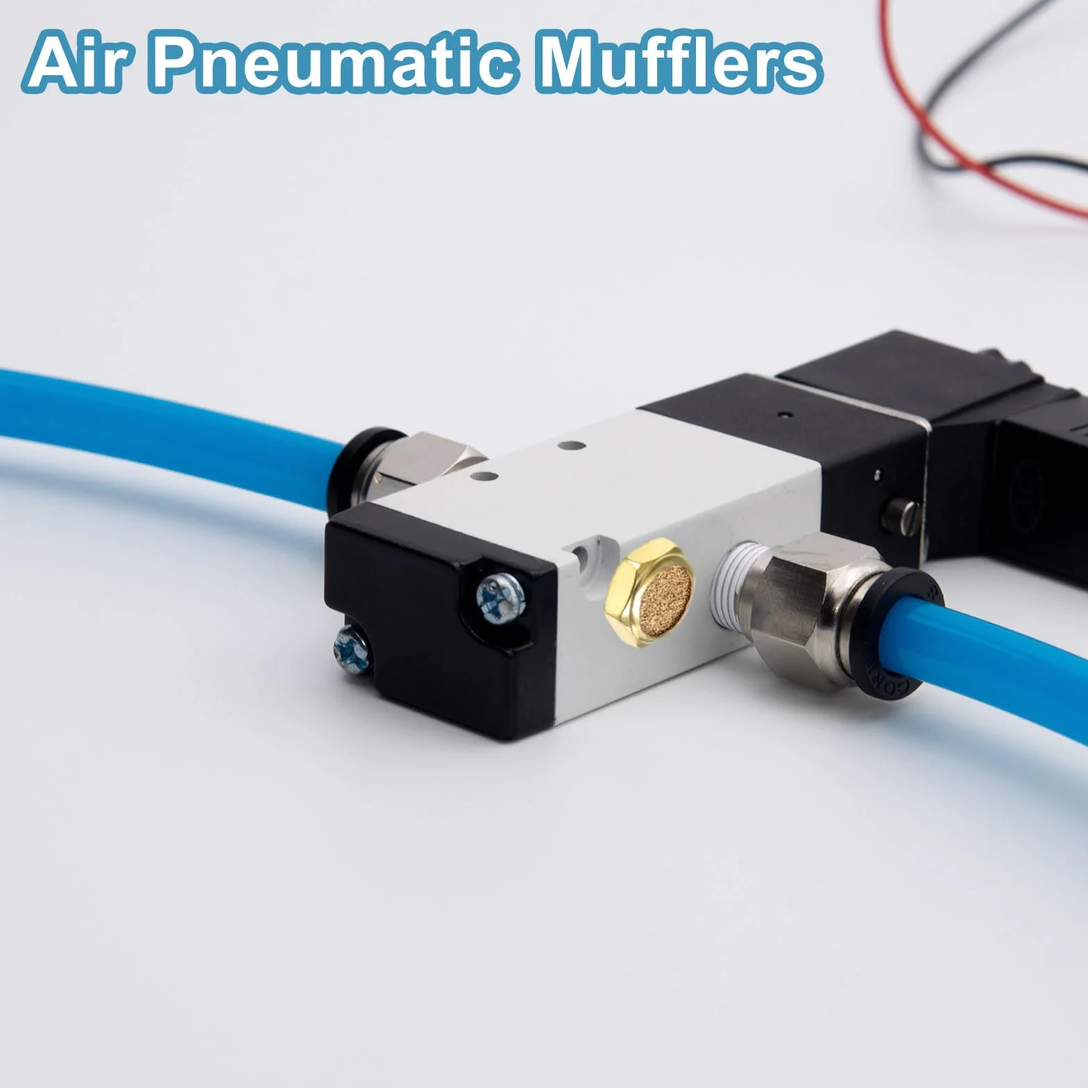 PATIKIL Marmitta Pneumatico In Ottone 1/4" NPT 5 Pezzi Filtro Ventilazione Aria Sinterizzato Piatto Raccordi Valvola Solenoide Riduttore Rumore